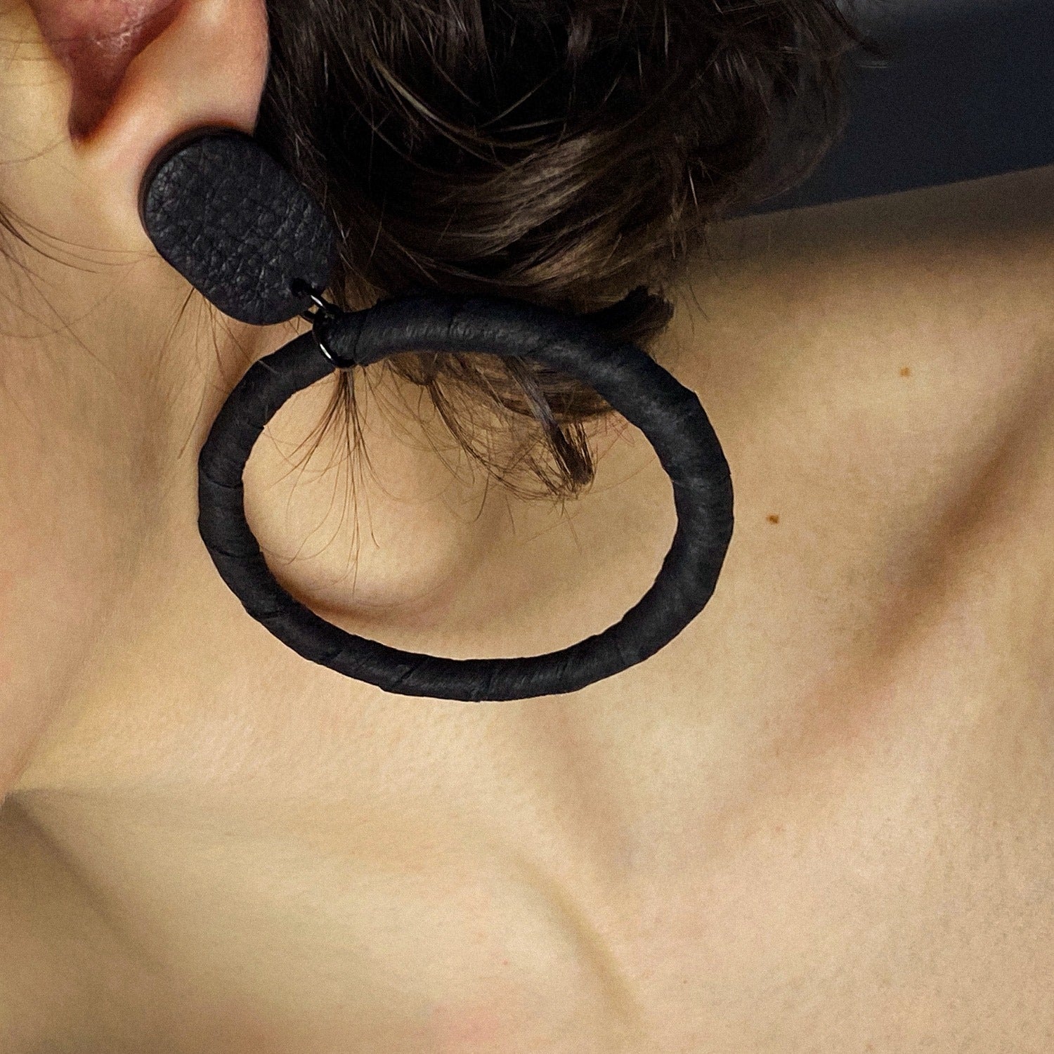 Hoop Leather Earrings