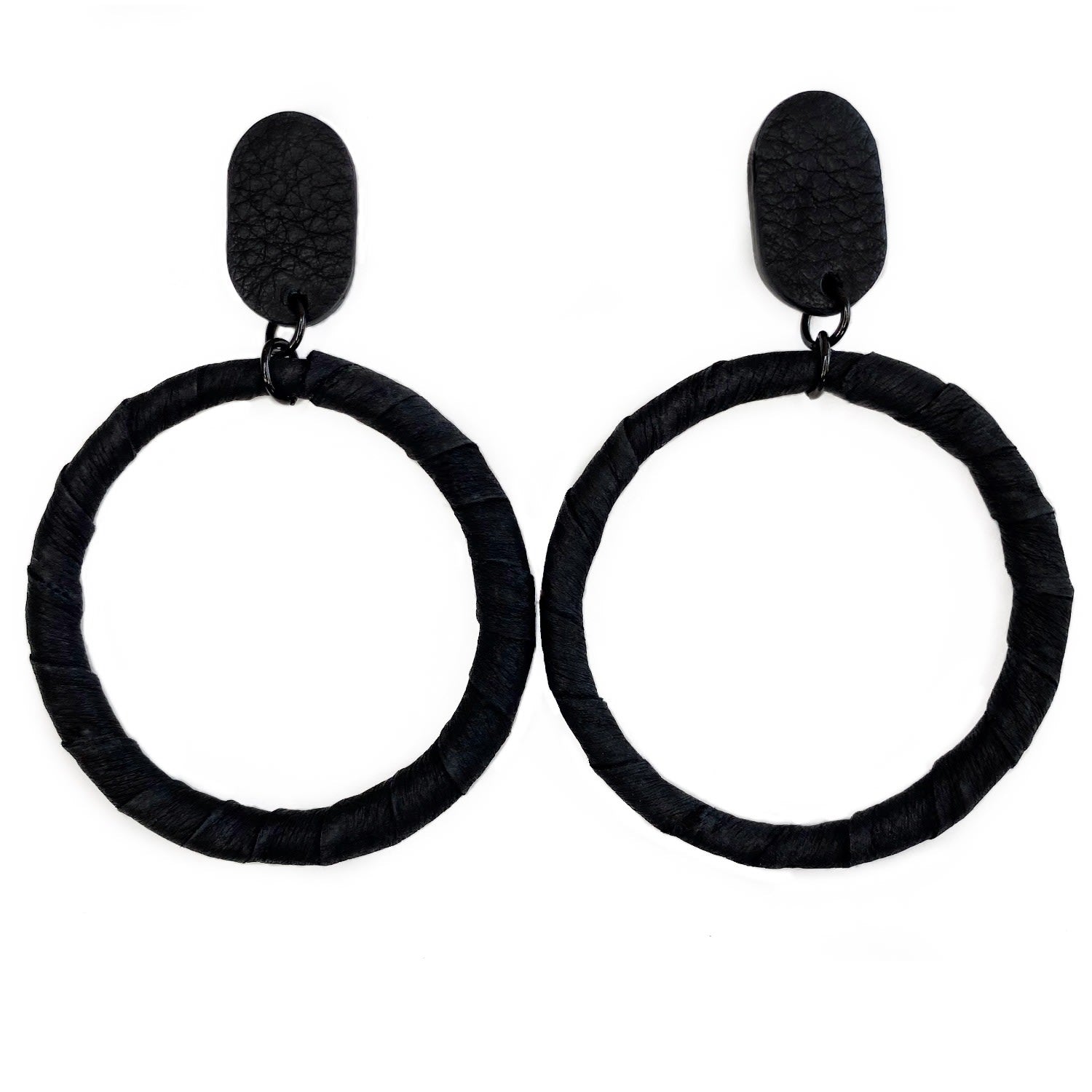 Hoop Leather Earrings