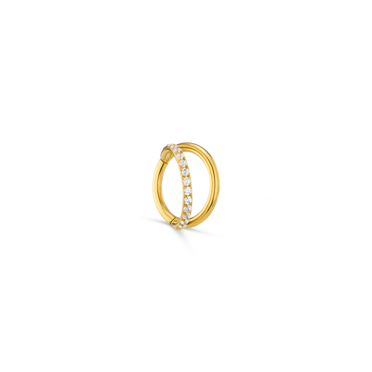 Double Row Pavé Clicker Hoop Earring