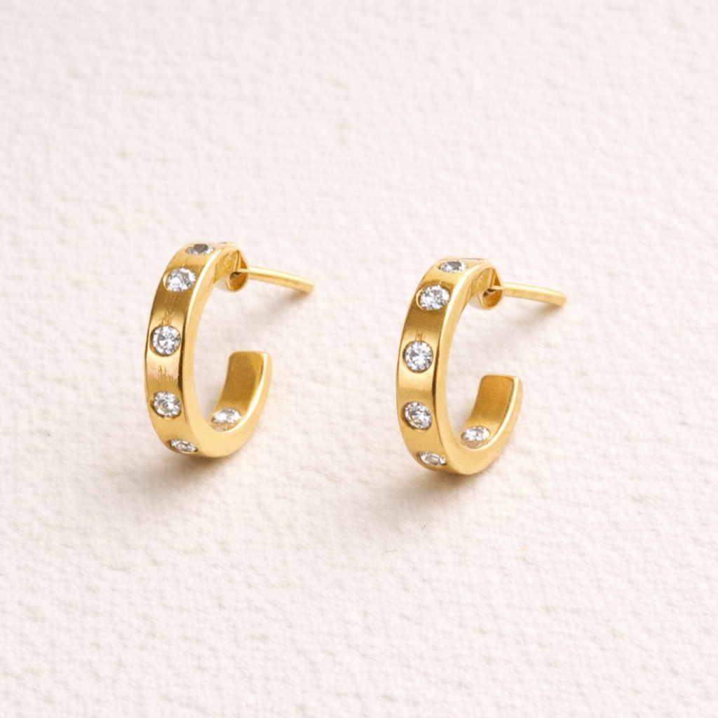 Aurora Hoops with Flush Set Diamonds
