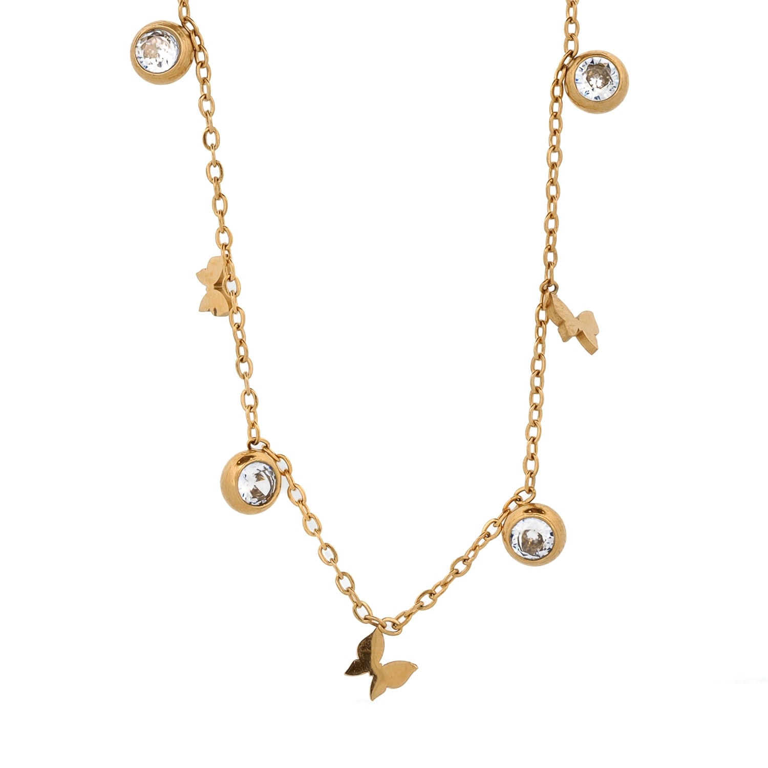 Hope Butterfly Gold & Diamond Necklace - Gold