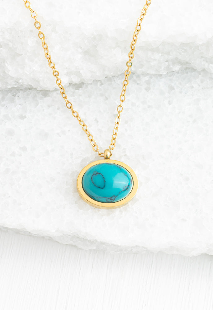 Hopeful Glow Necklace In Turquoise