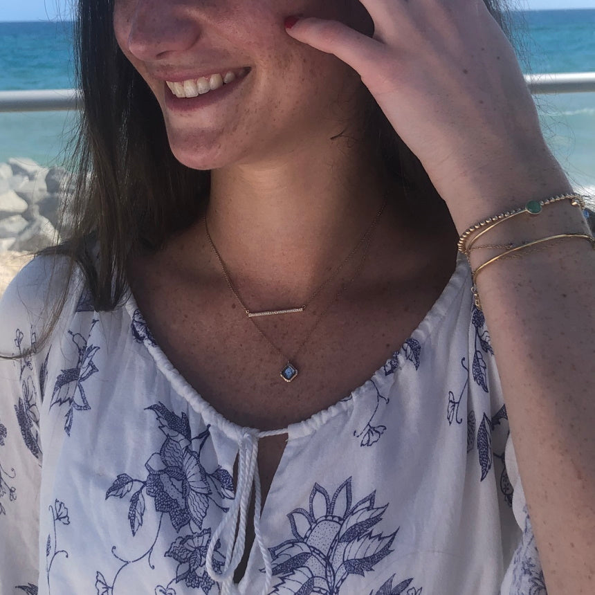 Small Diamond Bar Necklace