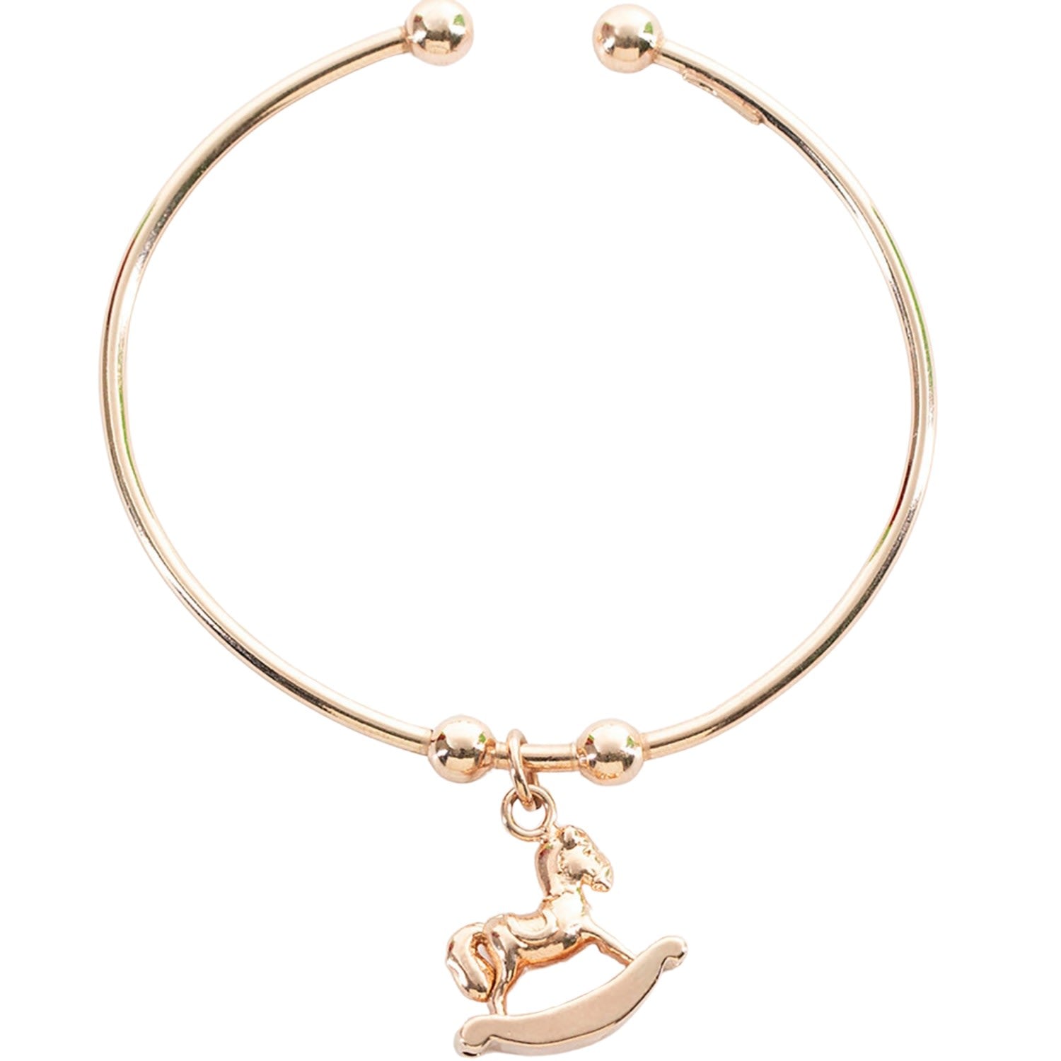 Horse Rocker Pendant Silver Bangle