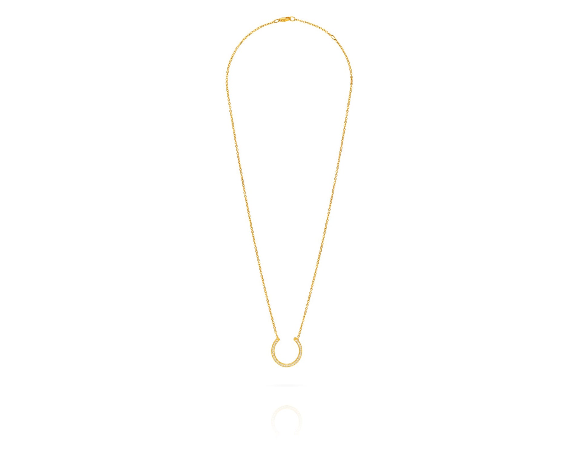Horseshoe Necklace In Solid Yellow Gold By Vincent Peach
