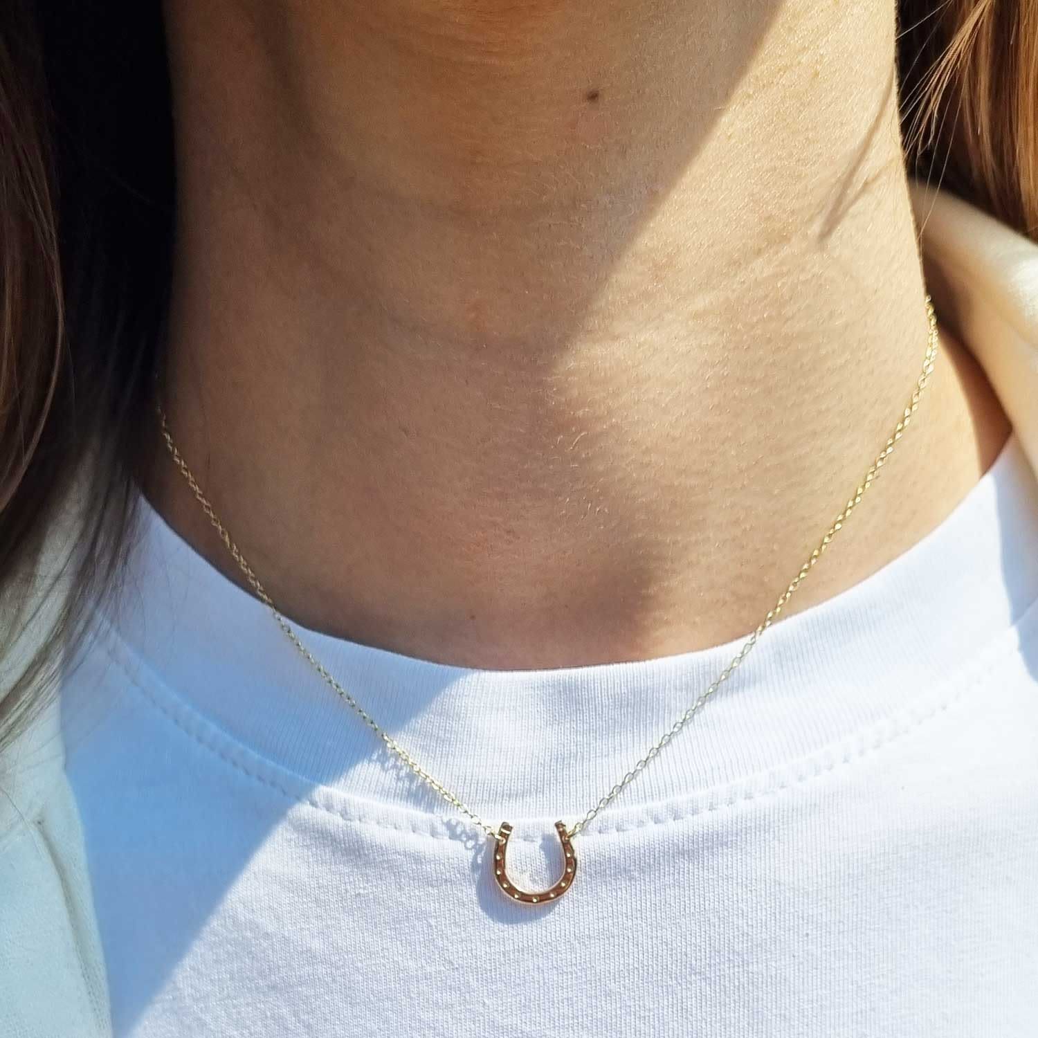 Lucky Horseshoe Necklace - Gold