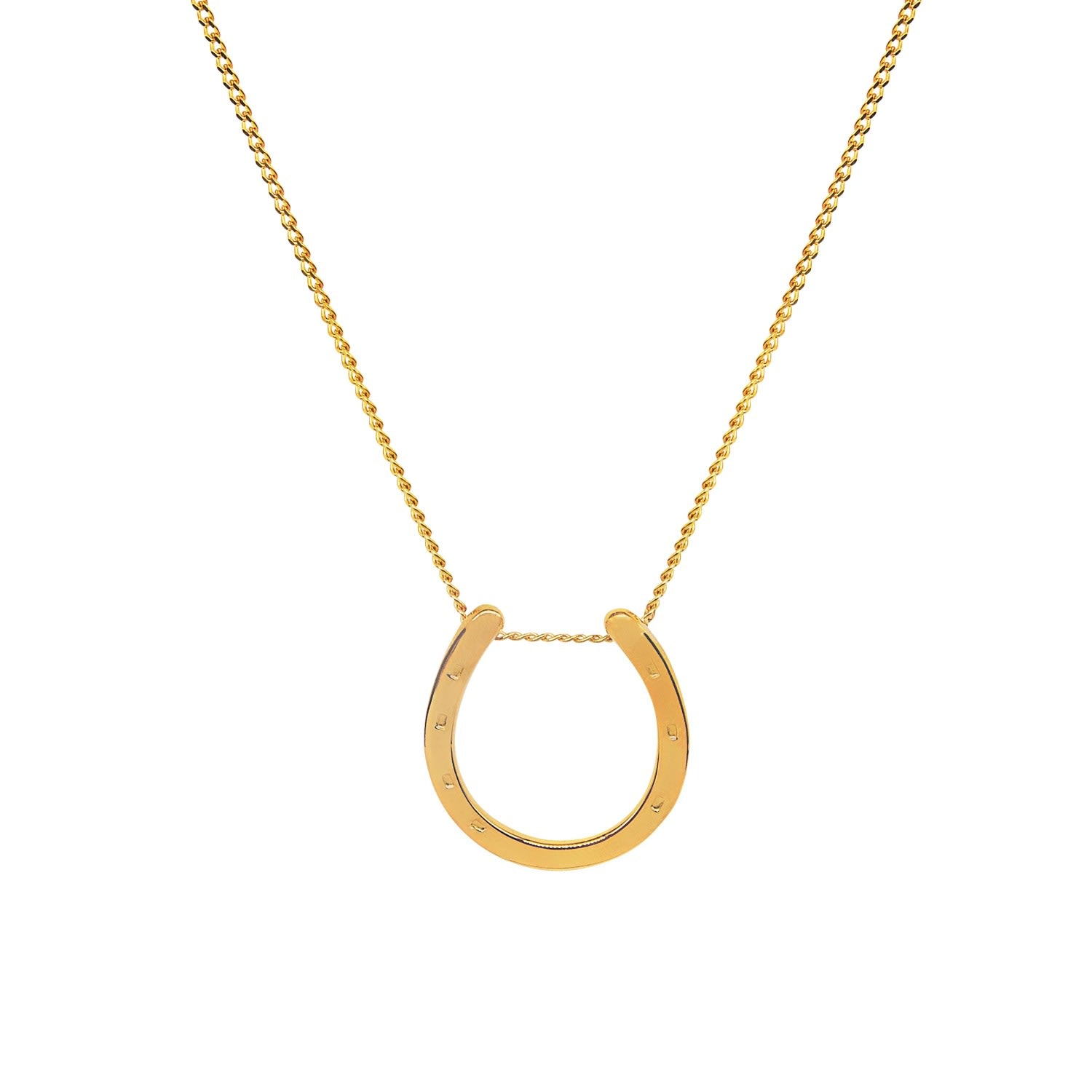 Horseshoe Pendant Gold Plated Necklace
