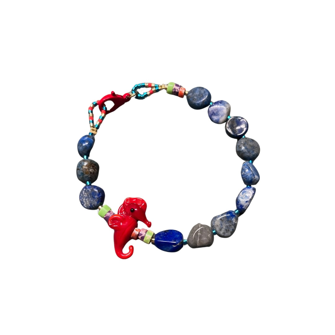 Horsey – Beaded Bracelet With Murano Glass Seahorse