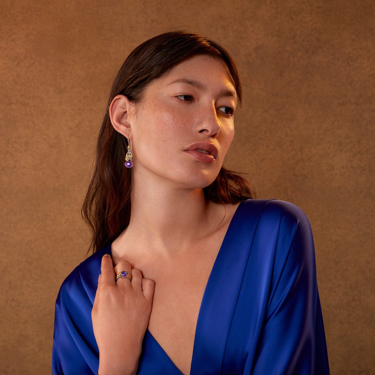 Liya Tanzanite Diamond Dangle Earrings