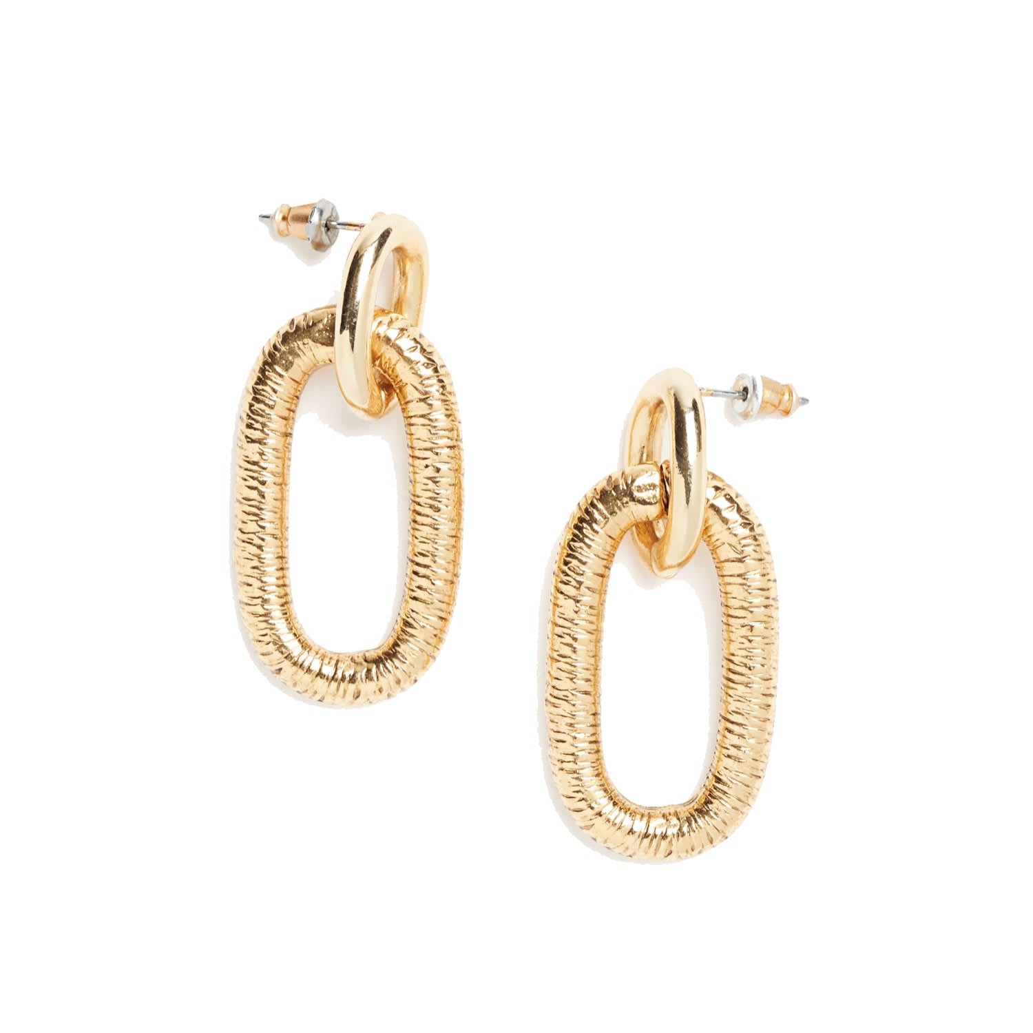 Bicycle Chunky Chain Link Earrings- Gold