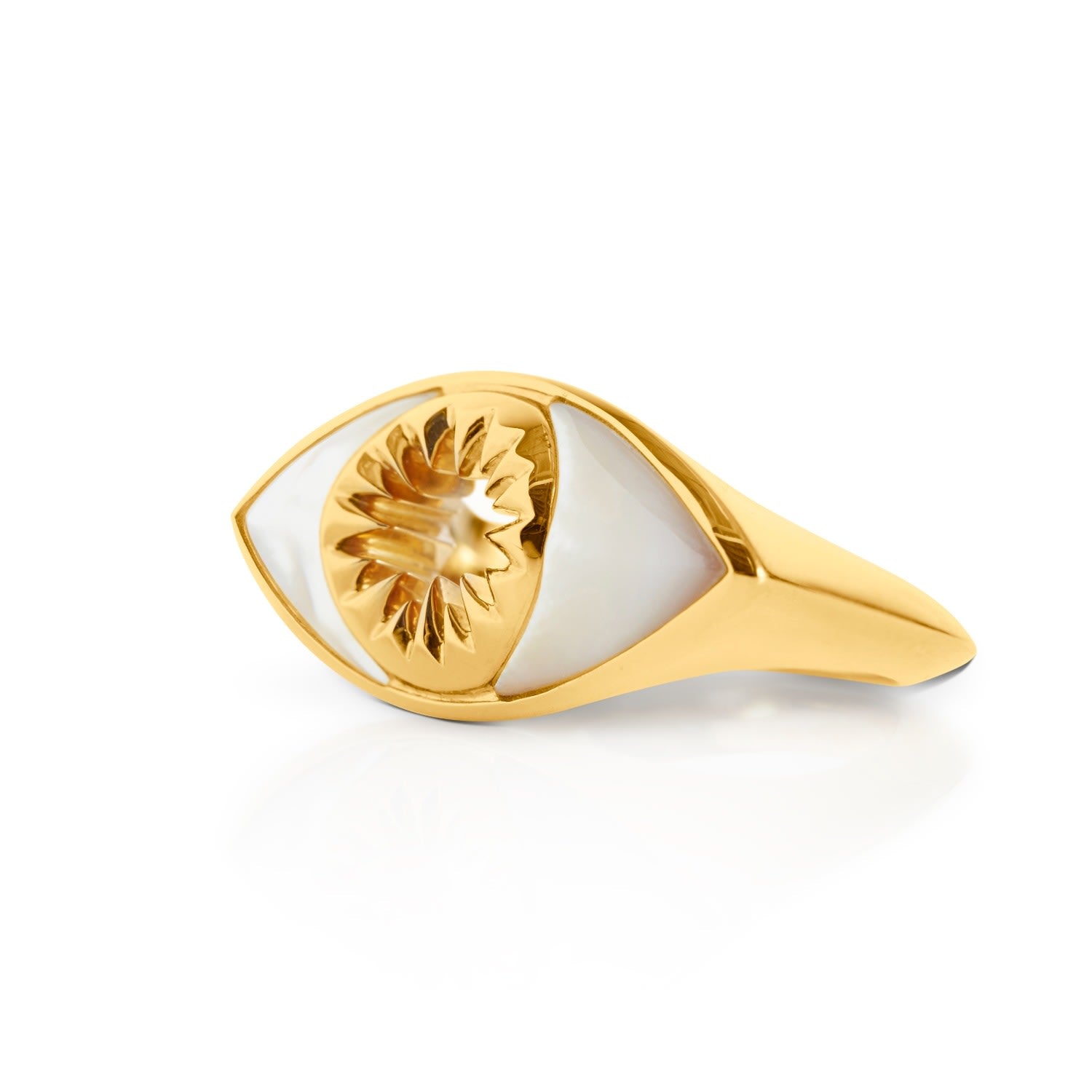 I On You' Mother Of Pearl Ring Gold
