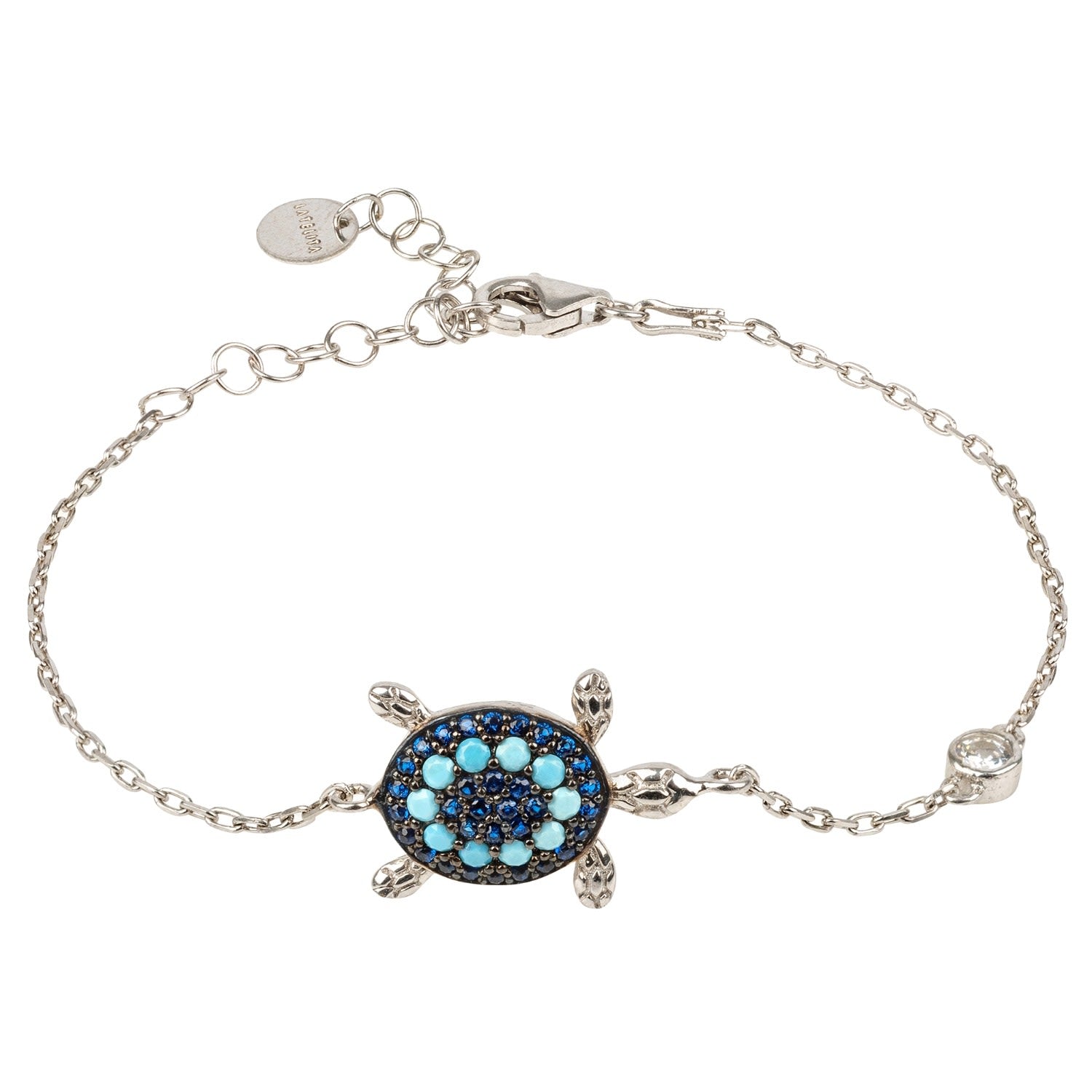 Turtle Turquoise Blue Bracelet Silver