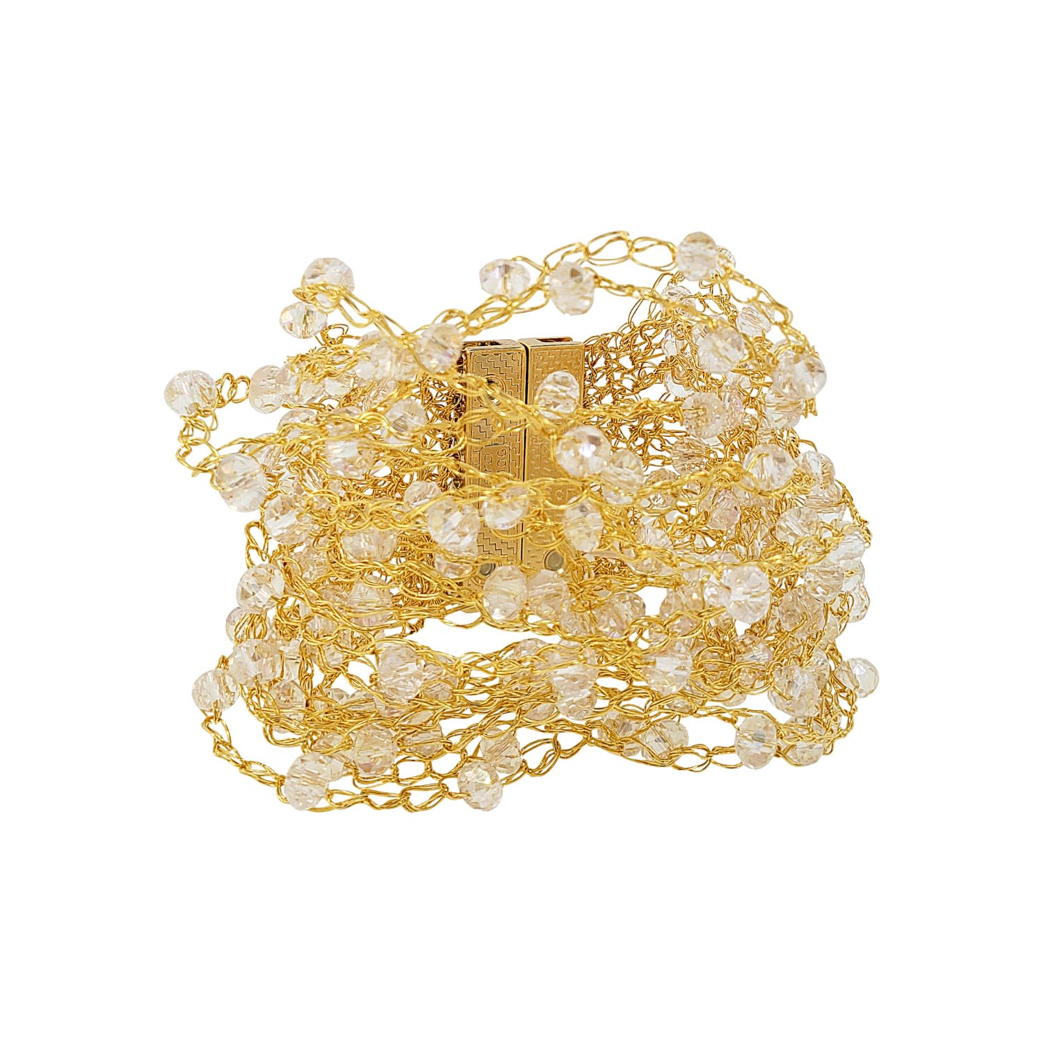 Clear & Gold Multi Strings Handmade Bracelet