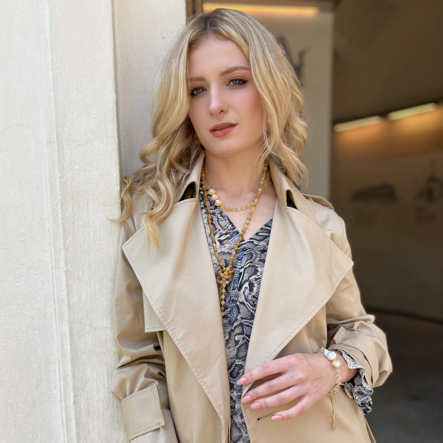 Citrine With Freshwater Pearls Short Necklace