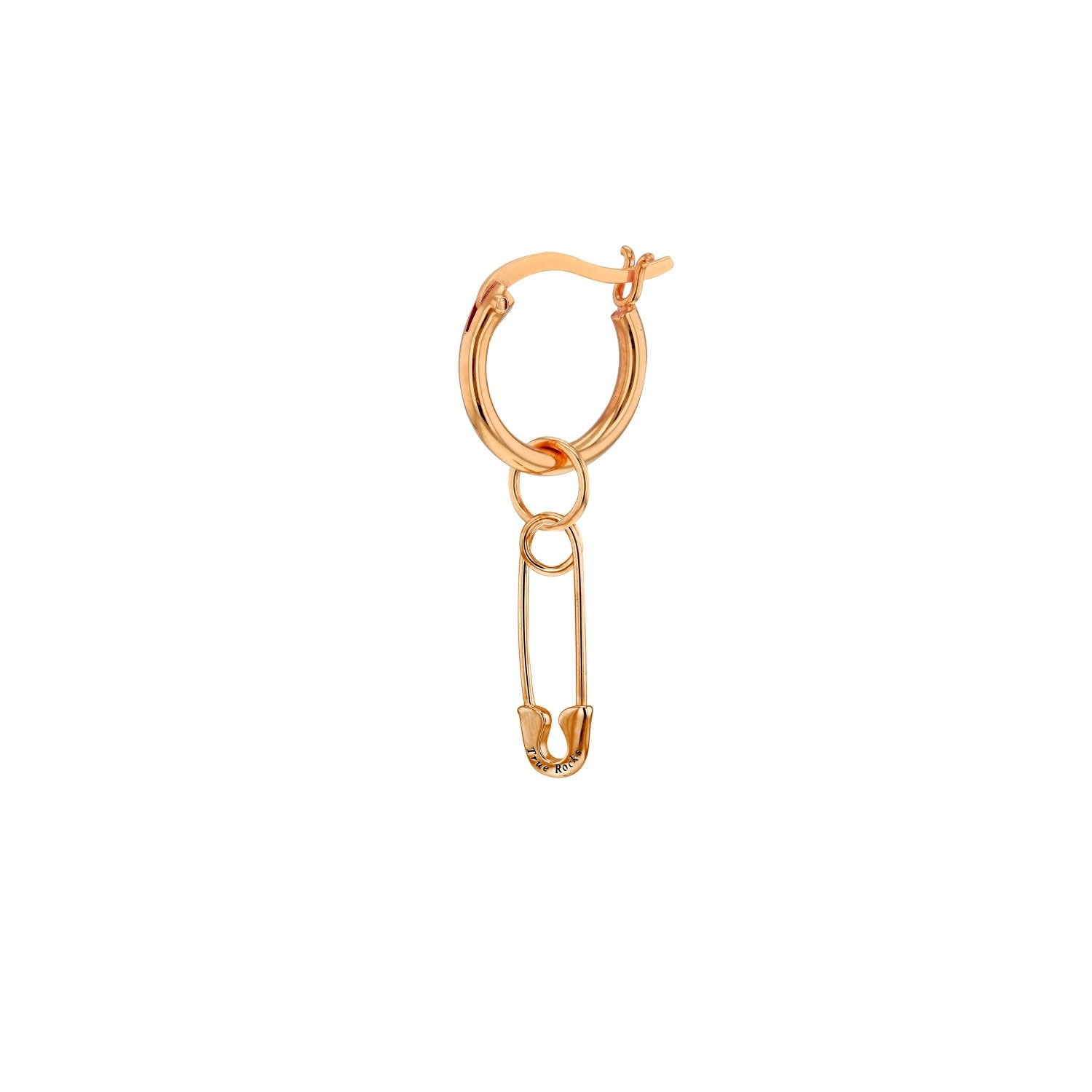 18Kt Rose Gold Plated Safety Pin Stud Earring