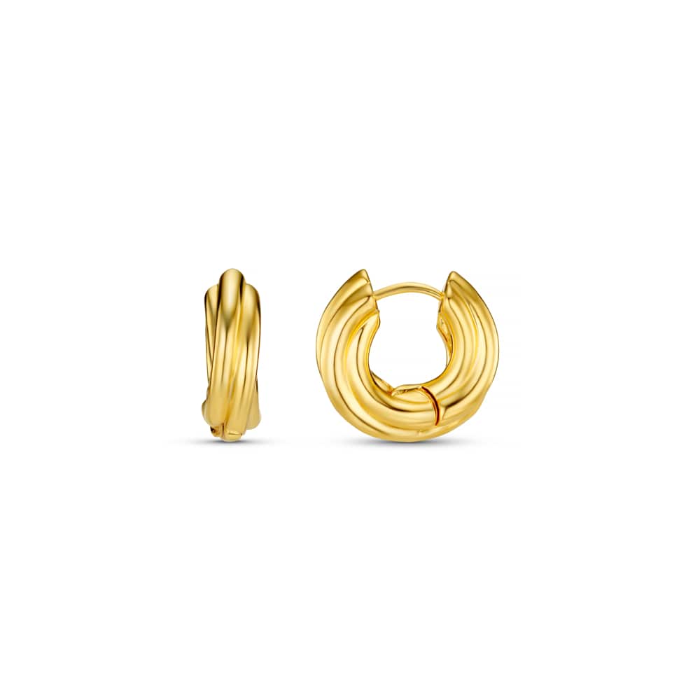 Chubby Intertwined Huggie Hoop Earrings