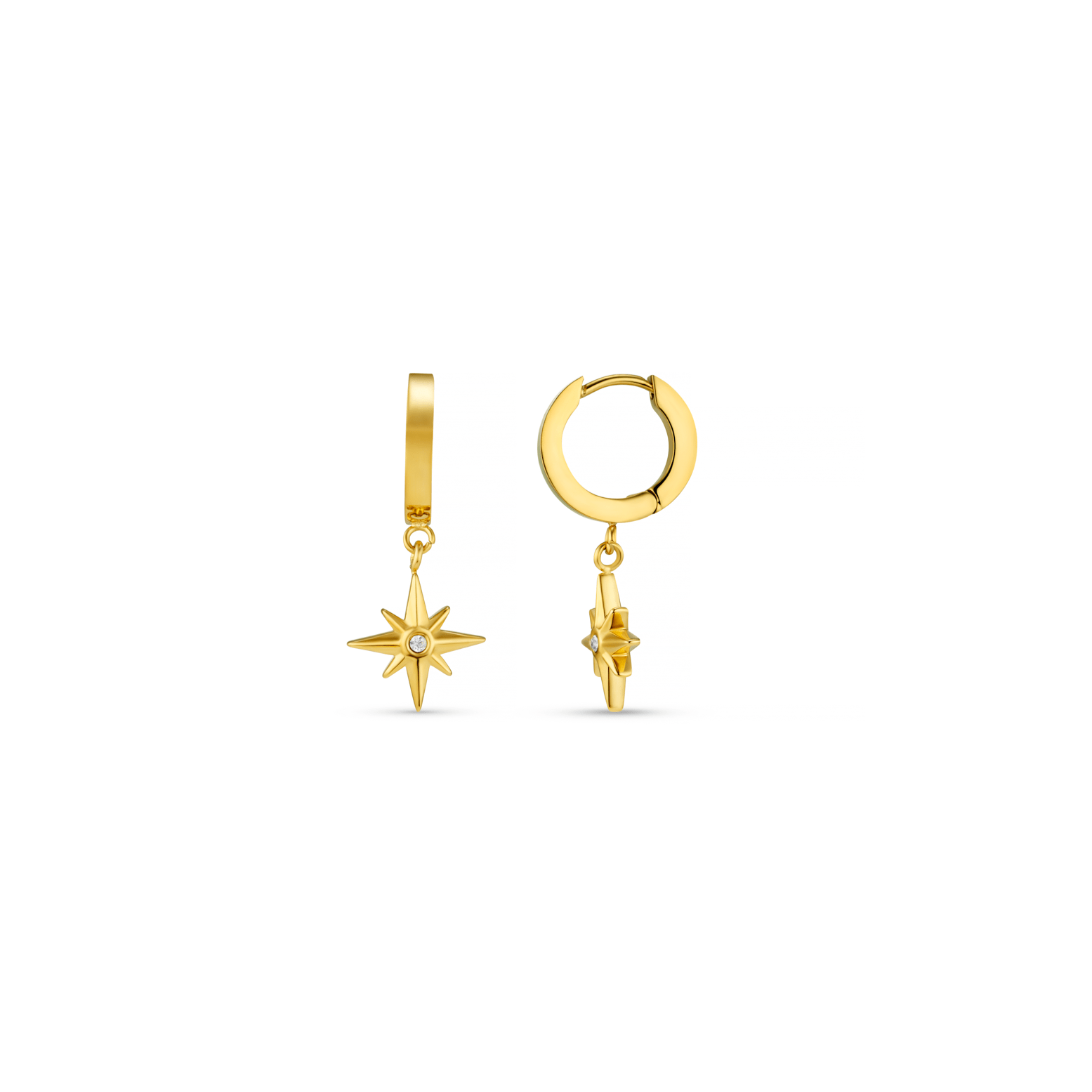 LUXE Crystal Starburst Huggie Hoop Earrings