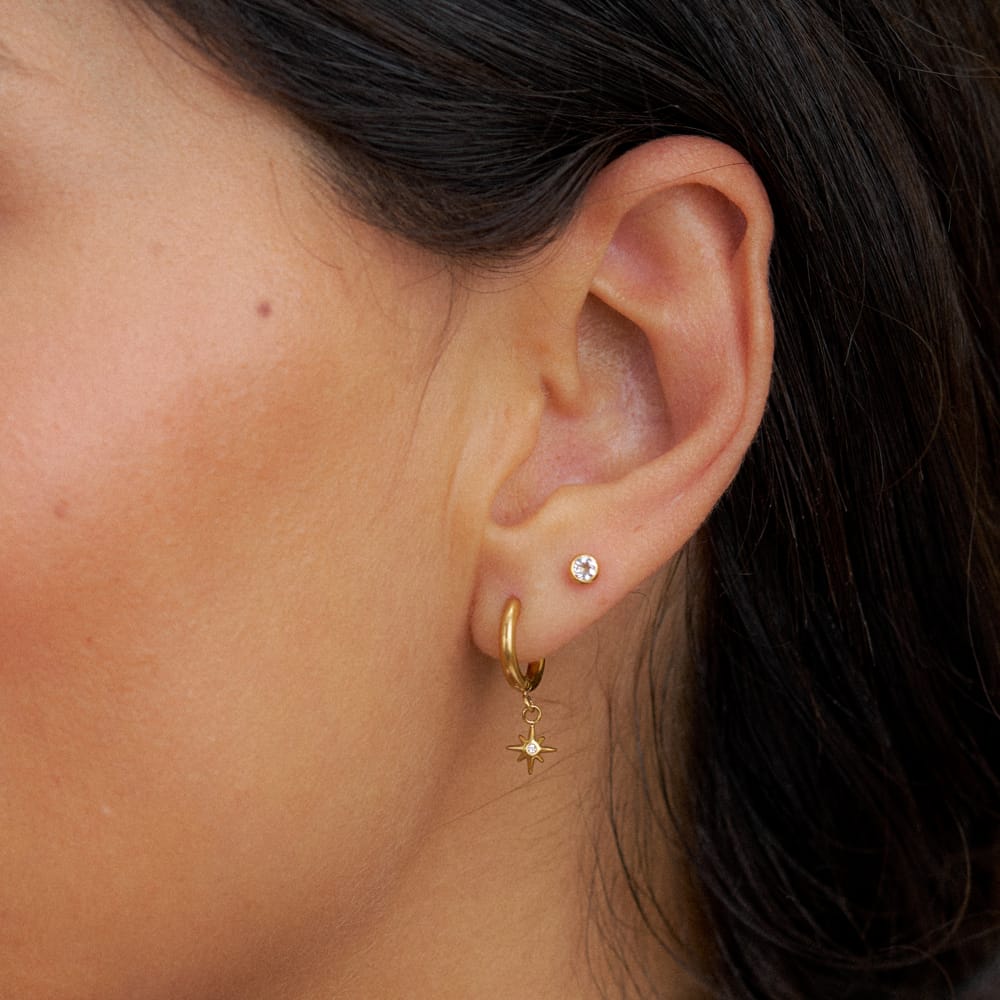 LUXE Petite Starburst Huggie Hoop Earrings