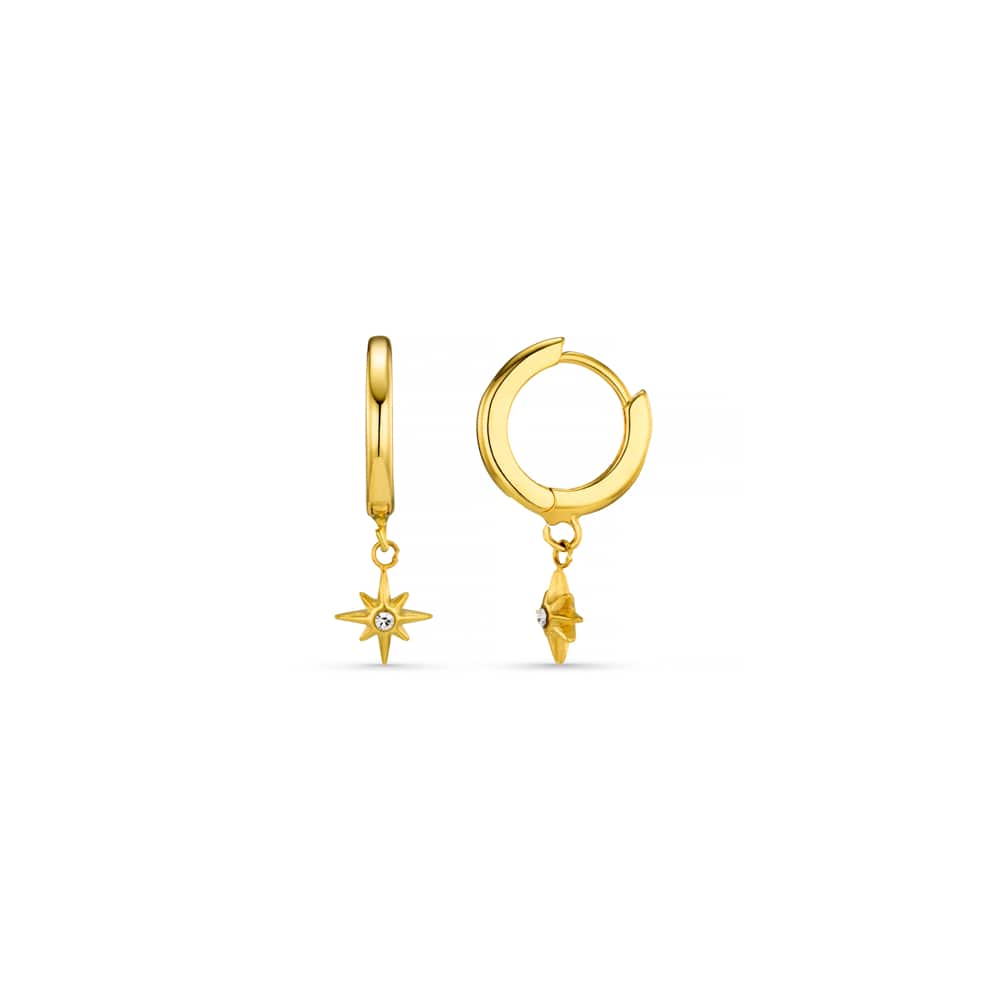 LUXE Petite Starburst Huggie Hoop Earrings