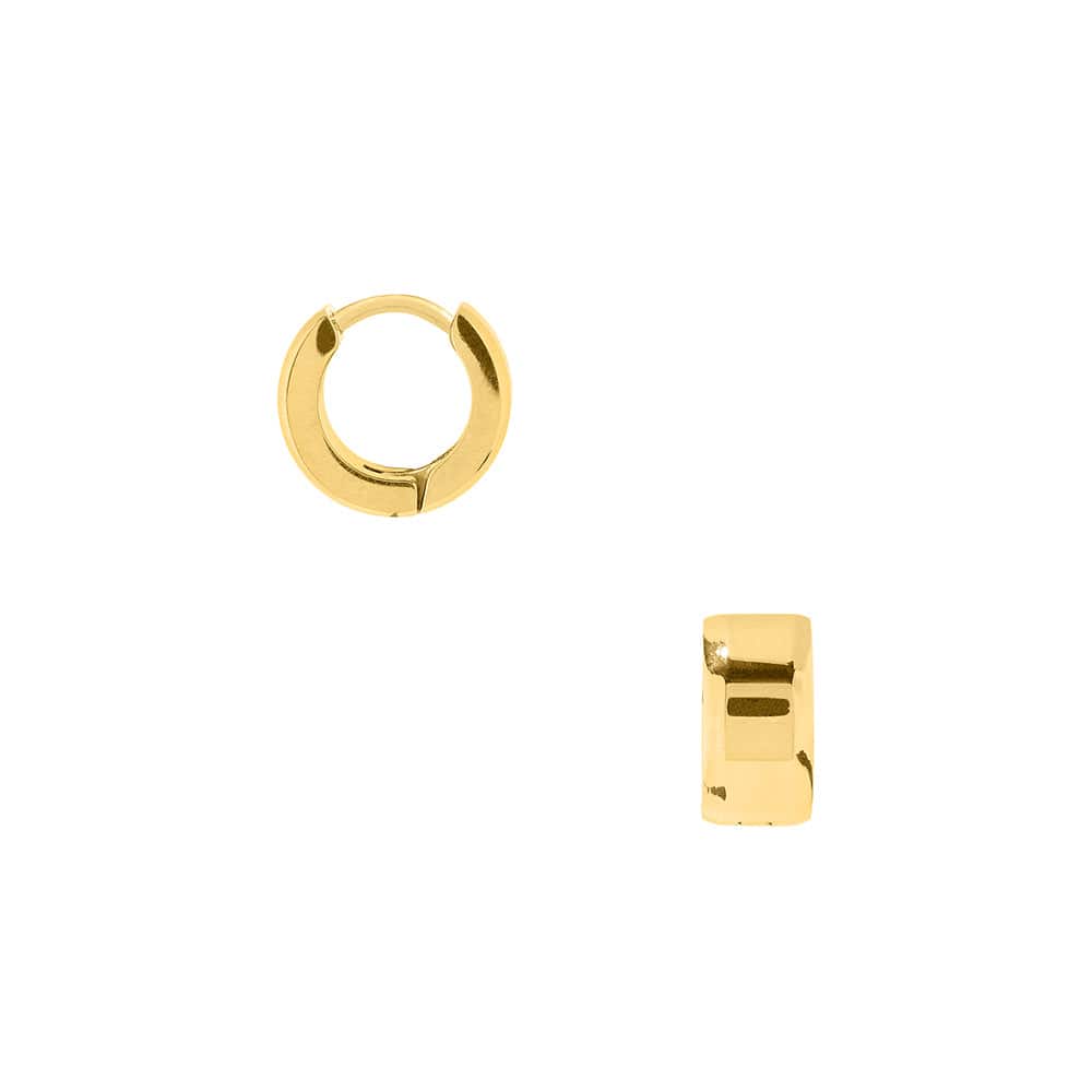 LUXE Bevelled Edge Huggie Hoop Earrings - Gold