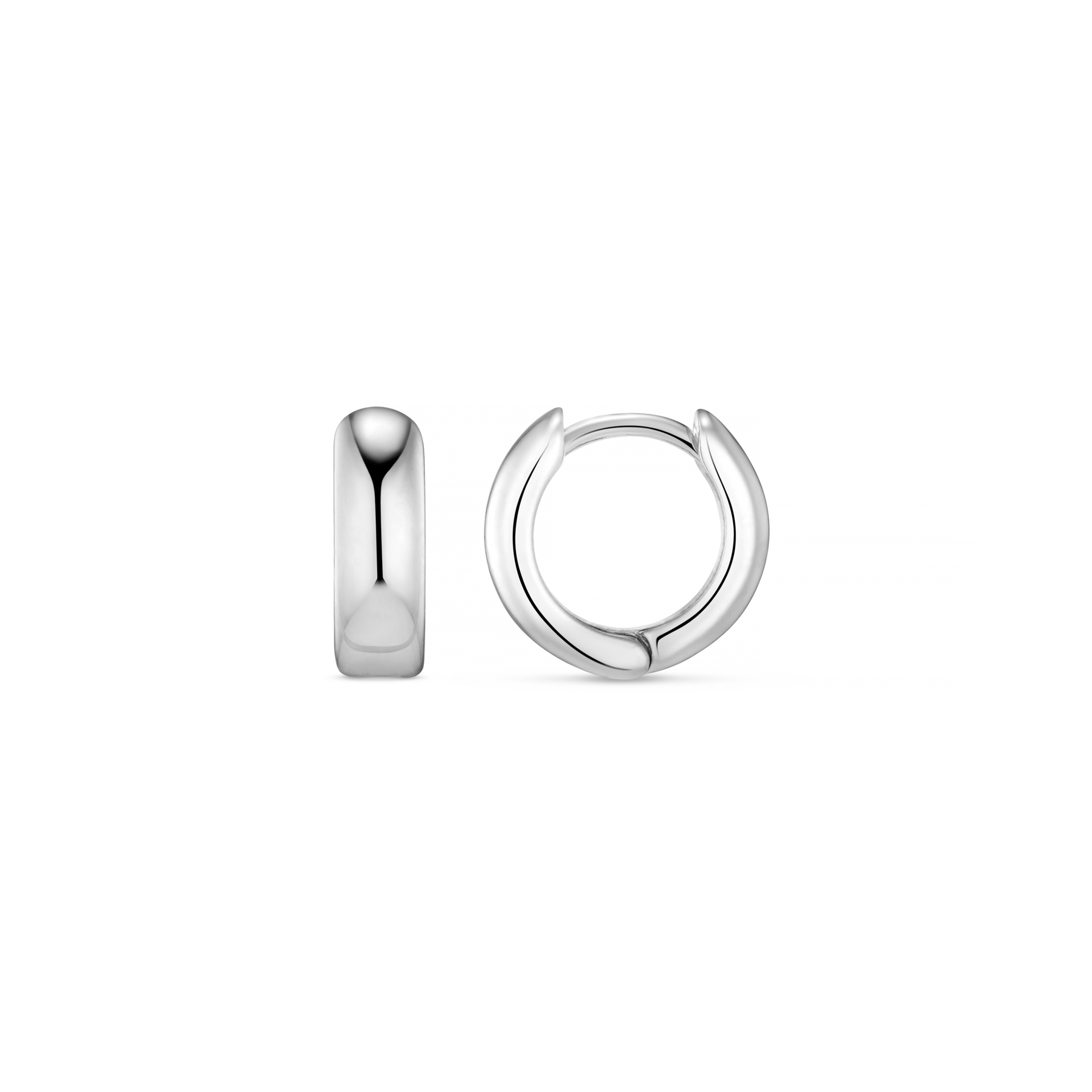 Mini Domed Clean Huggie Hoop Earrings - Silver