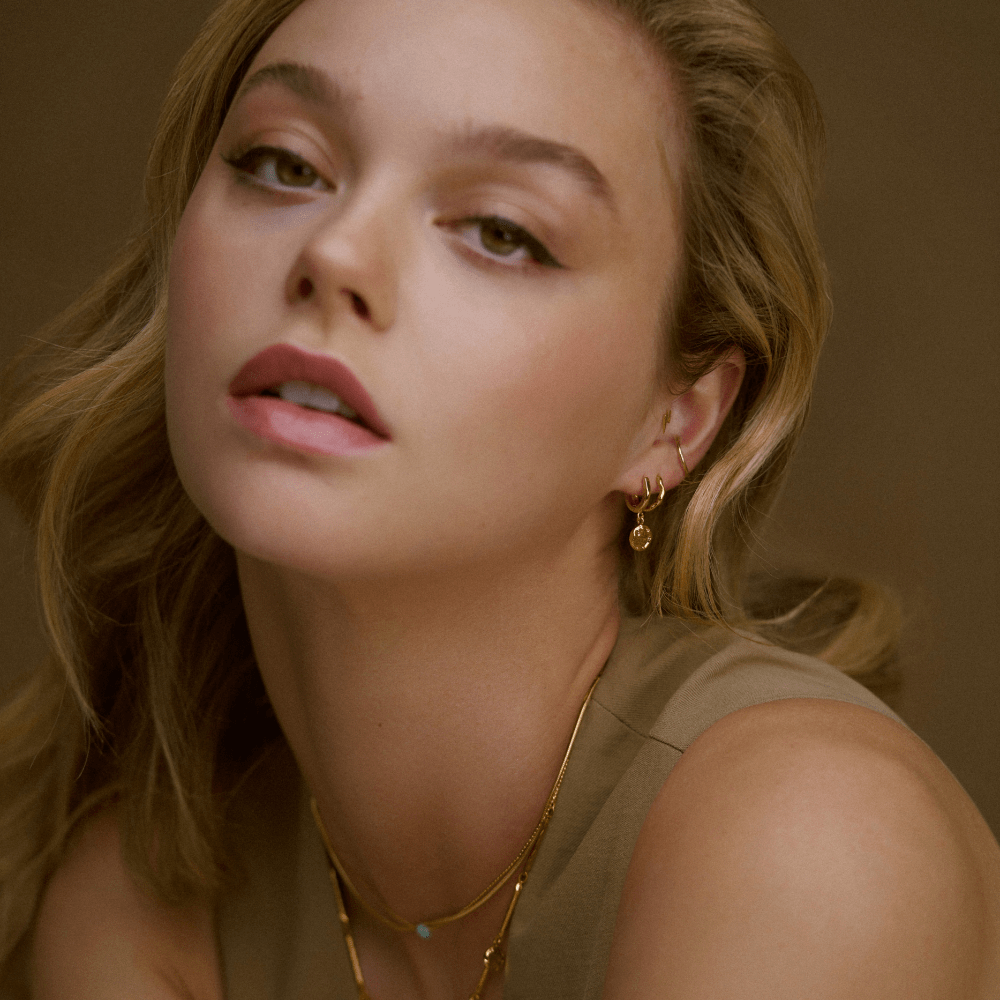 Molten Coin Huggie Hoop Earrings