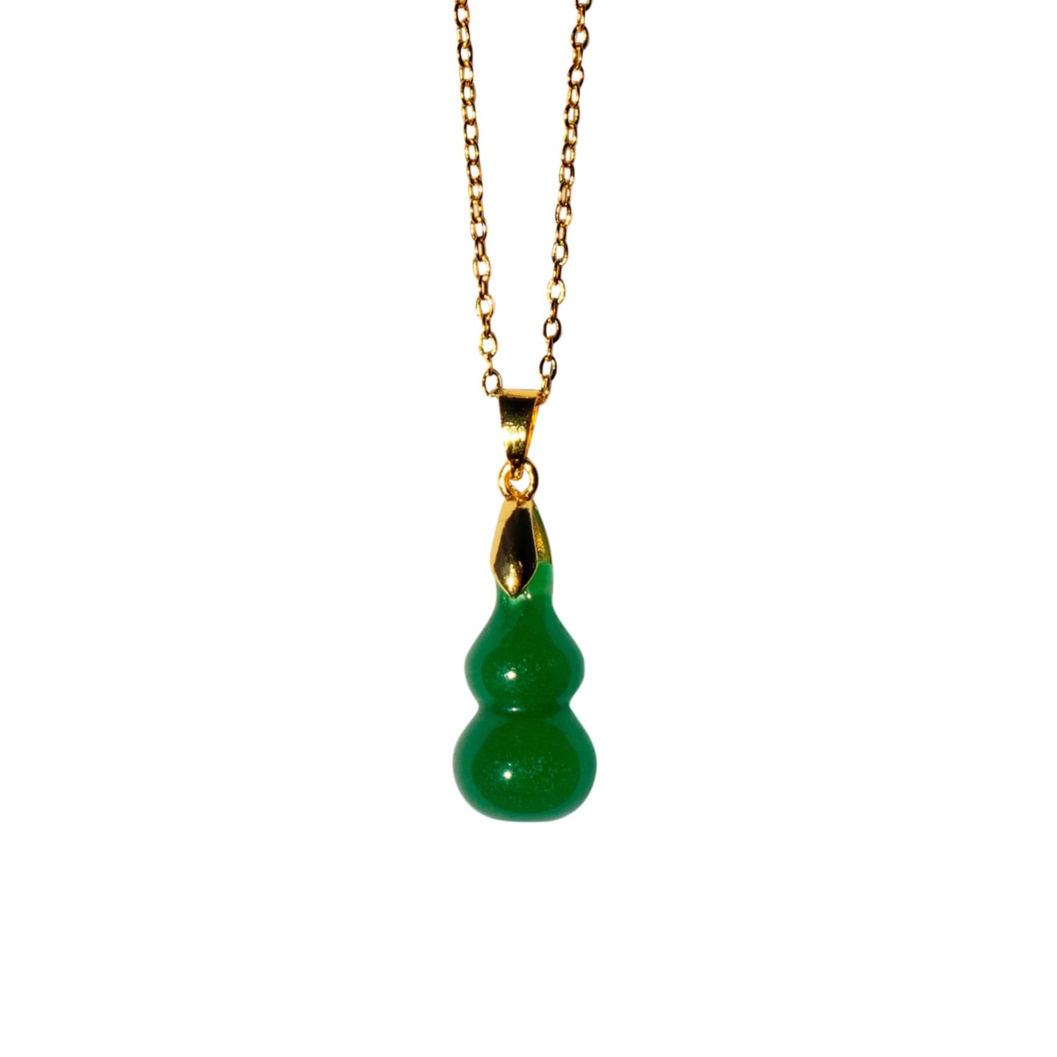 Hulu Jade Stone Pendant Necklace Green