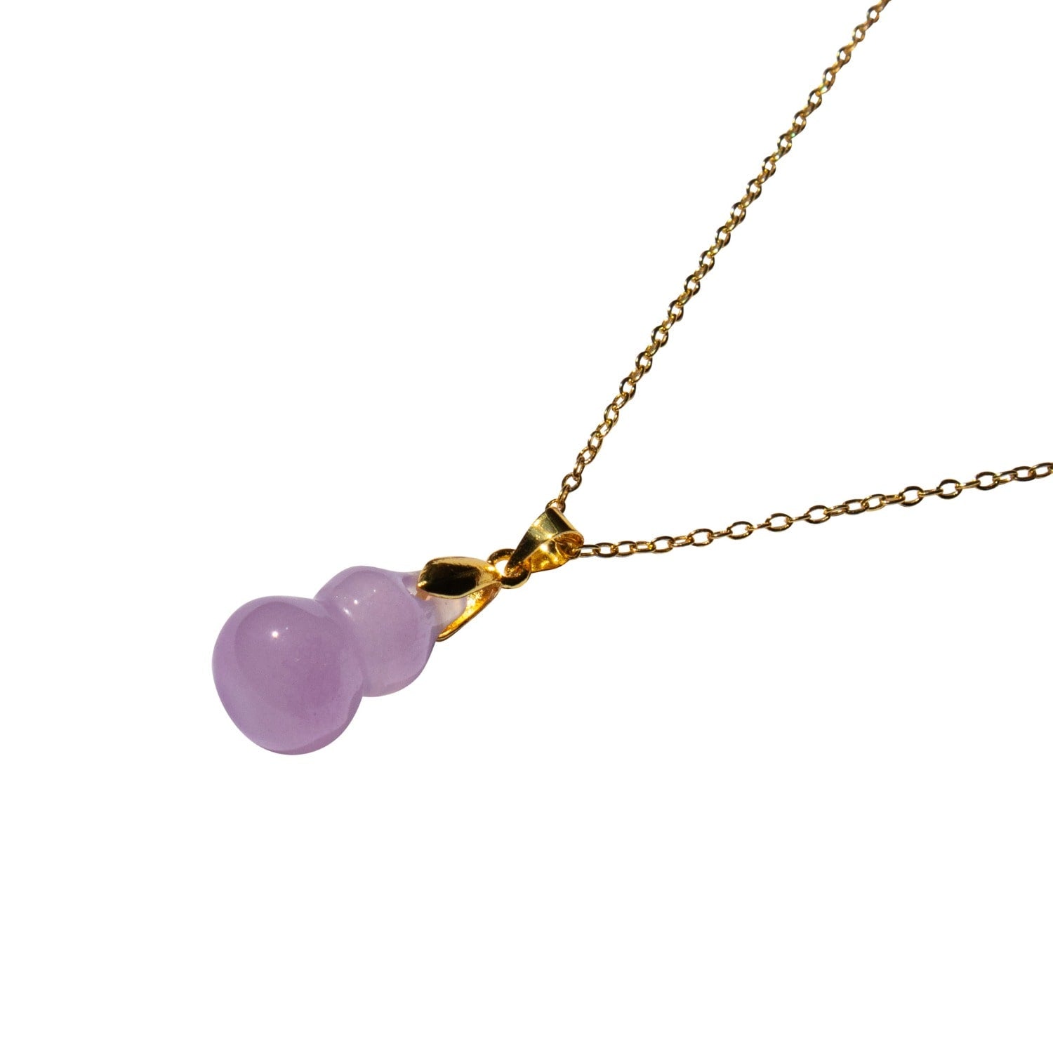 Hulu Jade Stone Pendant Necklace Purple