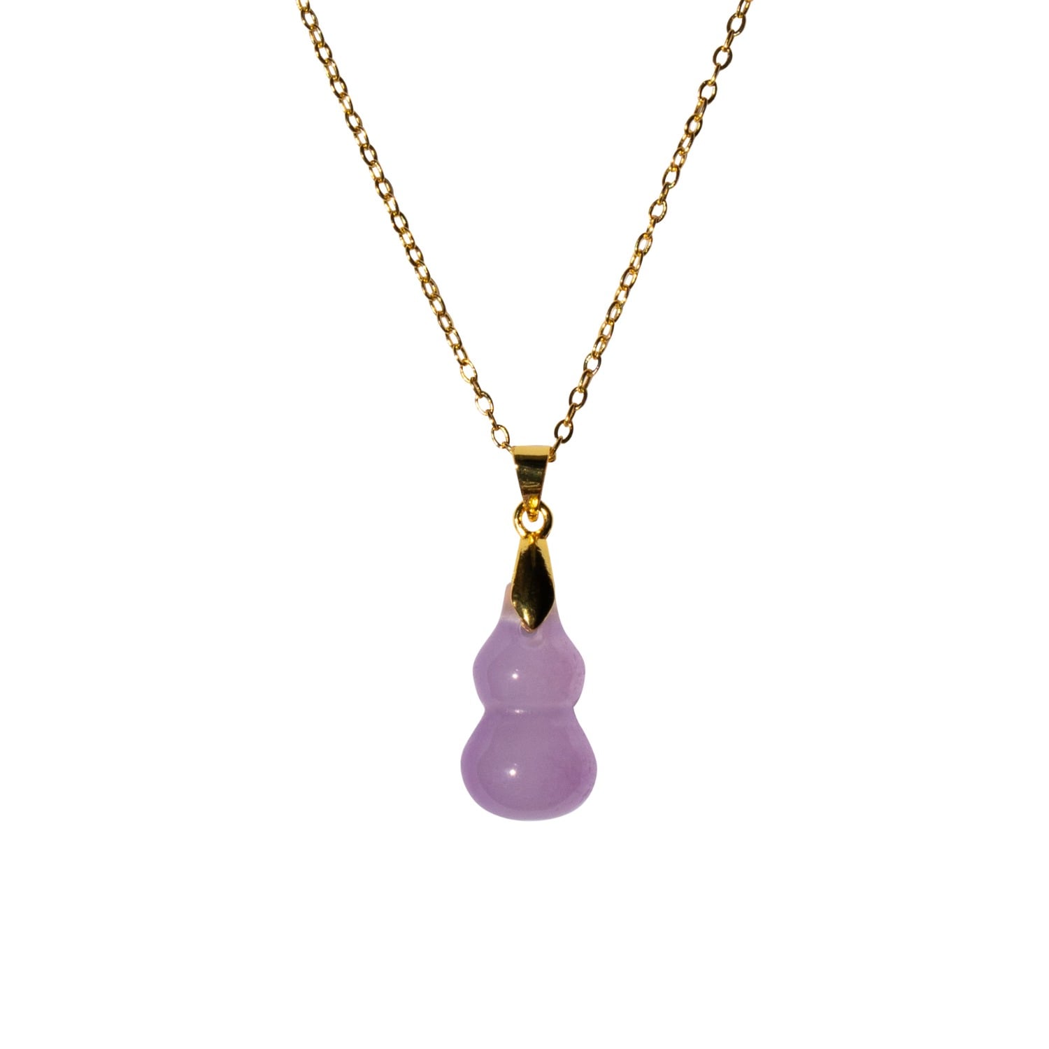 Hulu Jade Stone Pendant Necklace Purple