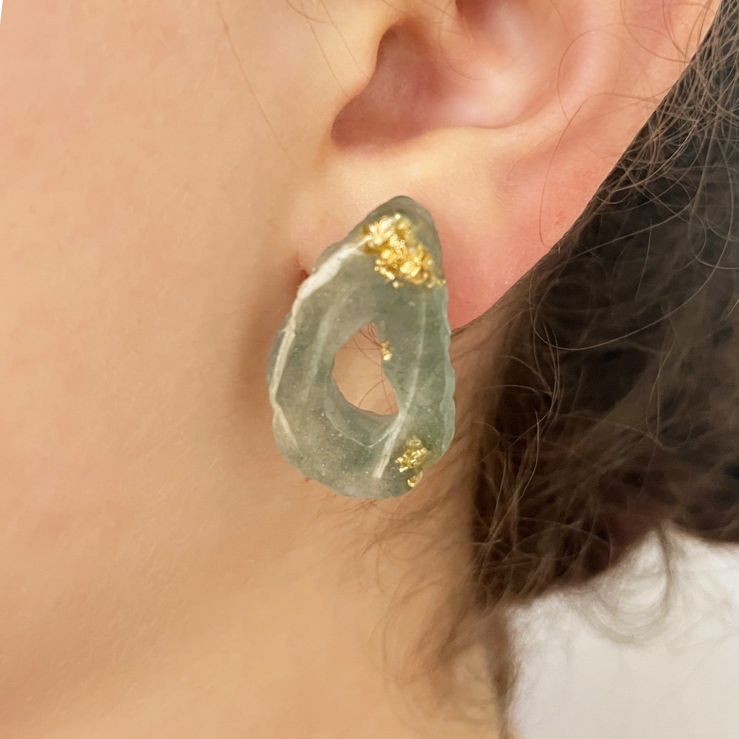 Hutton Cutout Forest Green Bio-Gem Earrings