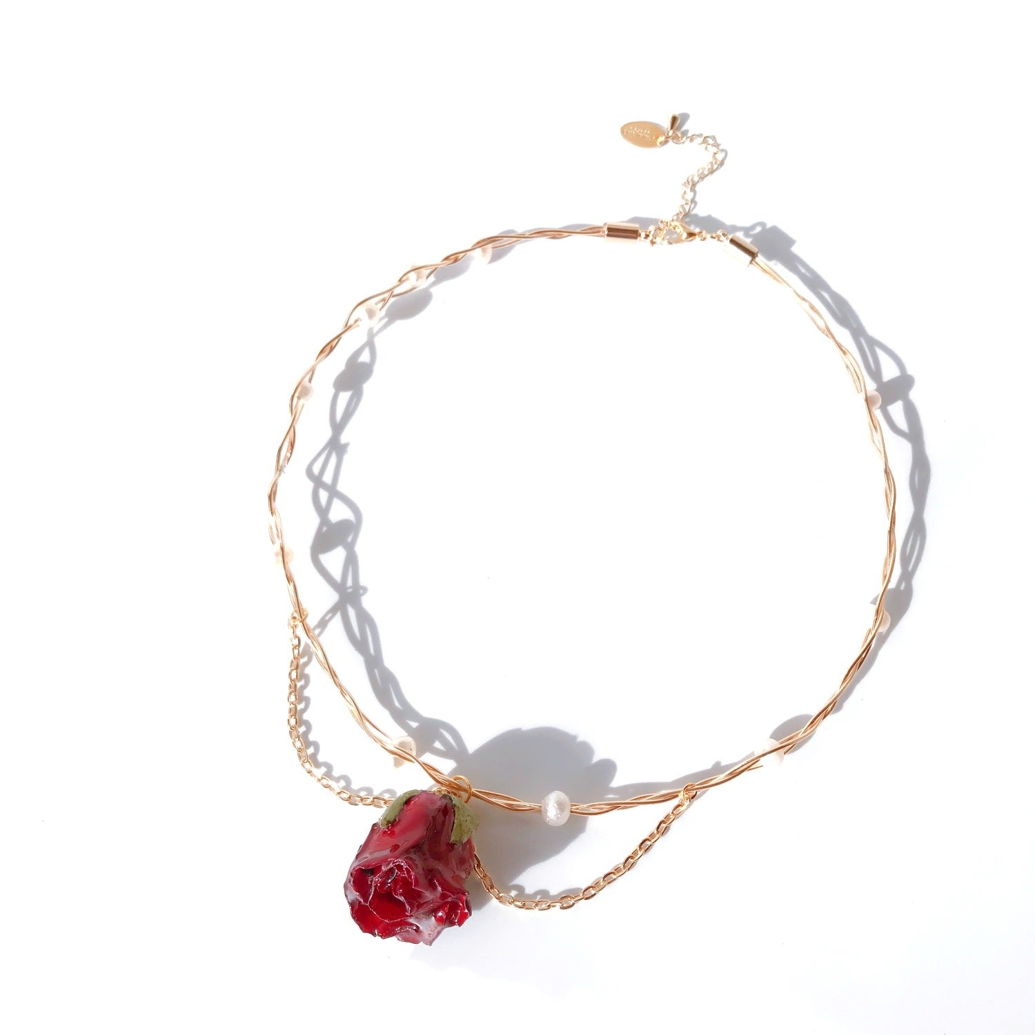 Grande Amore Rosebud & Pearl Choker Necklace