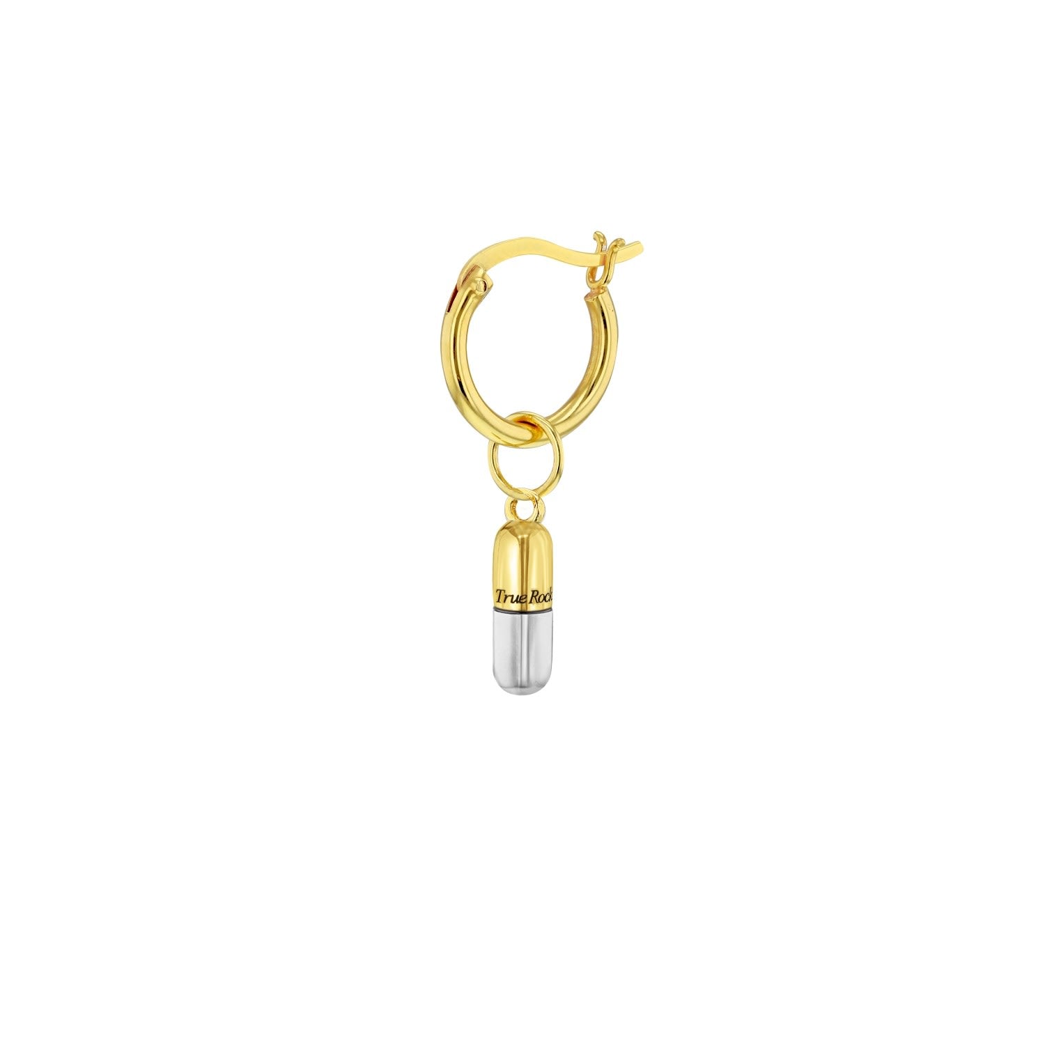 Mini Pill Pendant 2Tone 18Kt Gold-Plated & Sterling Silver On Gold Chain