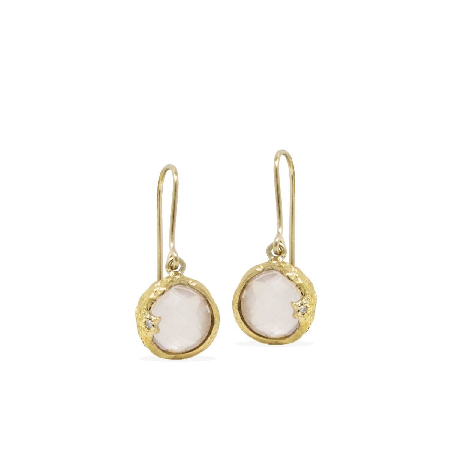 Ad Astra Gold-Plated Pink Quartz Earrings