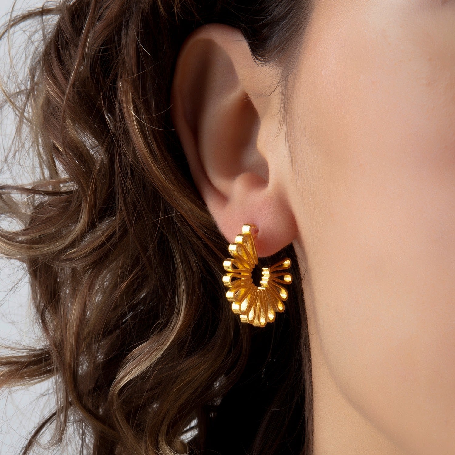 Gold Flow Hoop Earrings