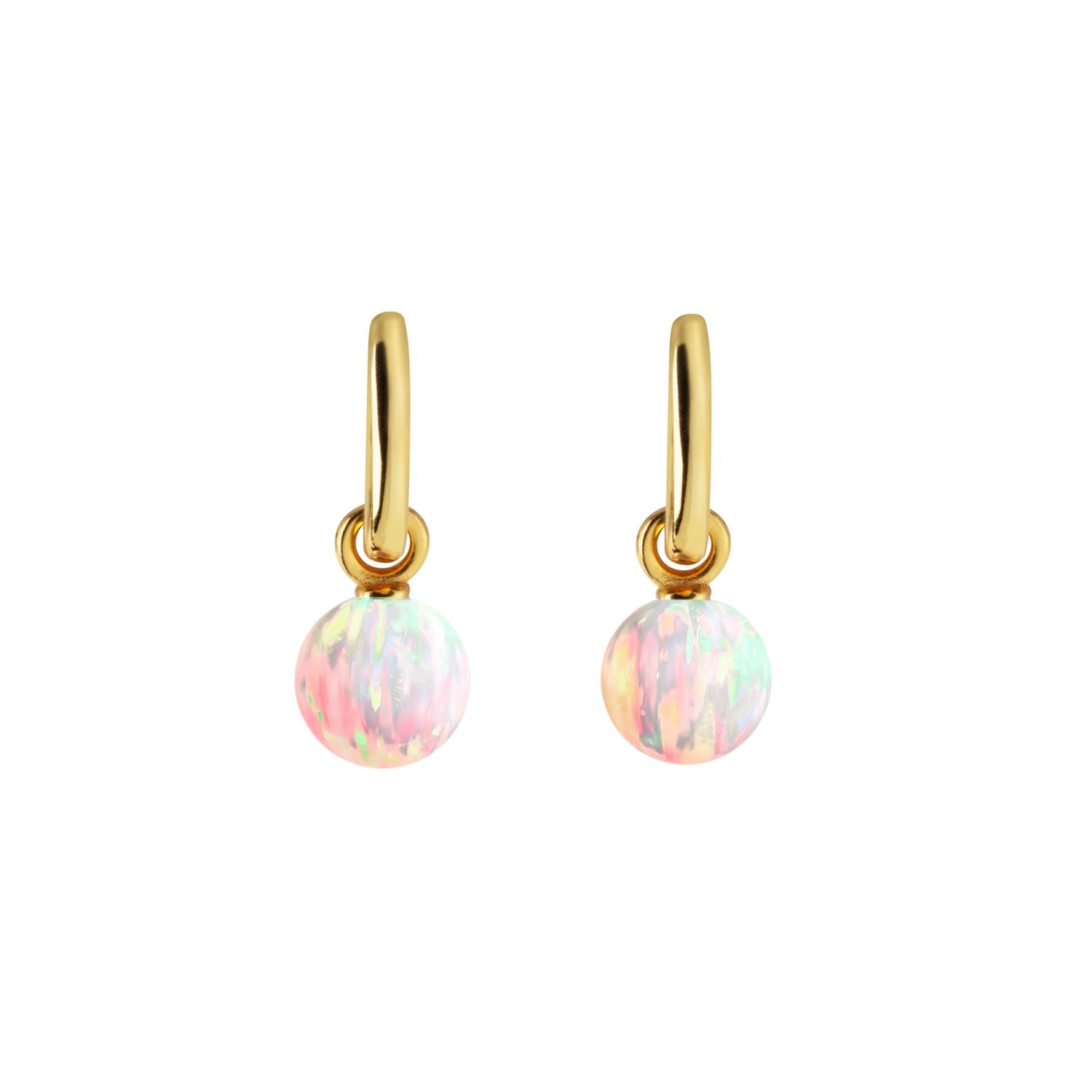 Aetia Sun Opal Hoop Earrings -Gold