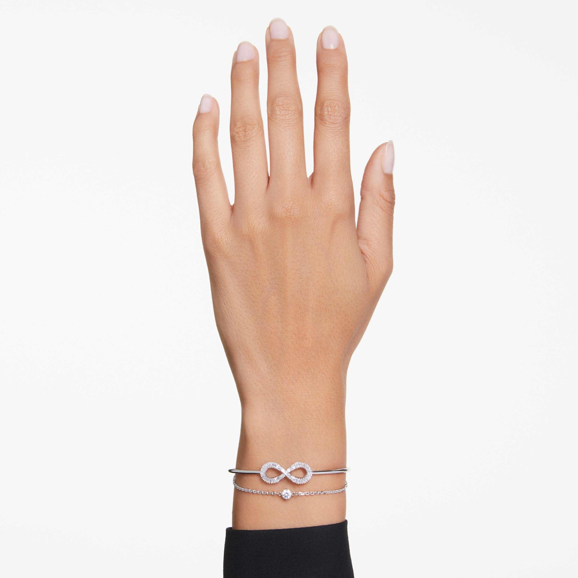 HYPERBOLA BANGLE INFINITY WHITE RHODIUM PLATED