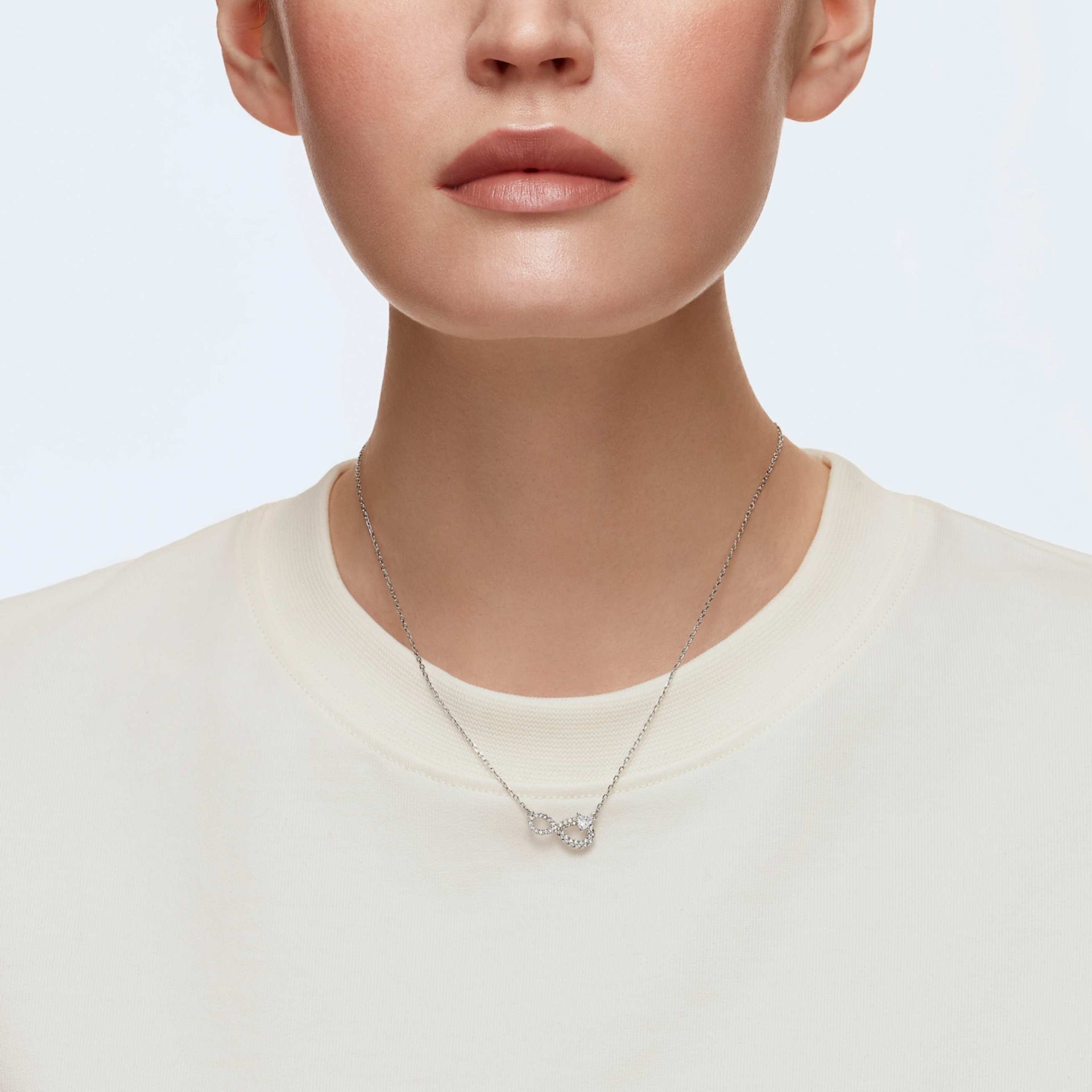 HYPERBOLA NECKLACE INFINITY WHITE RHODIUM PLATED