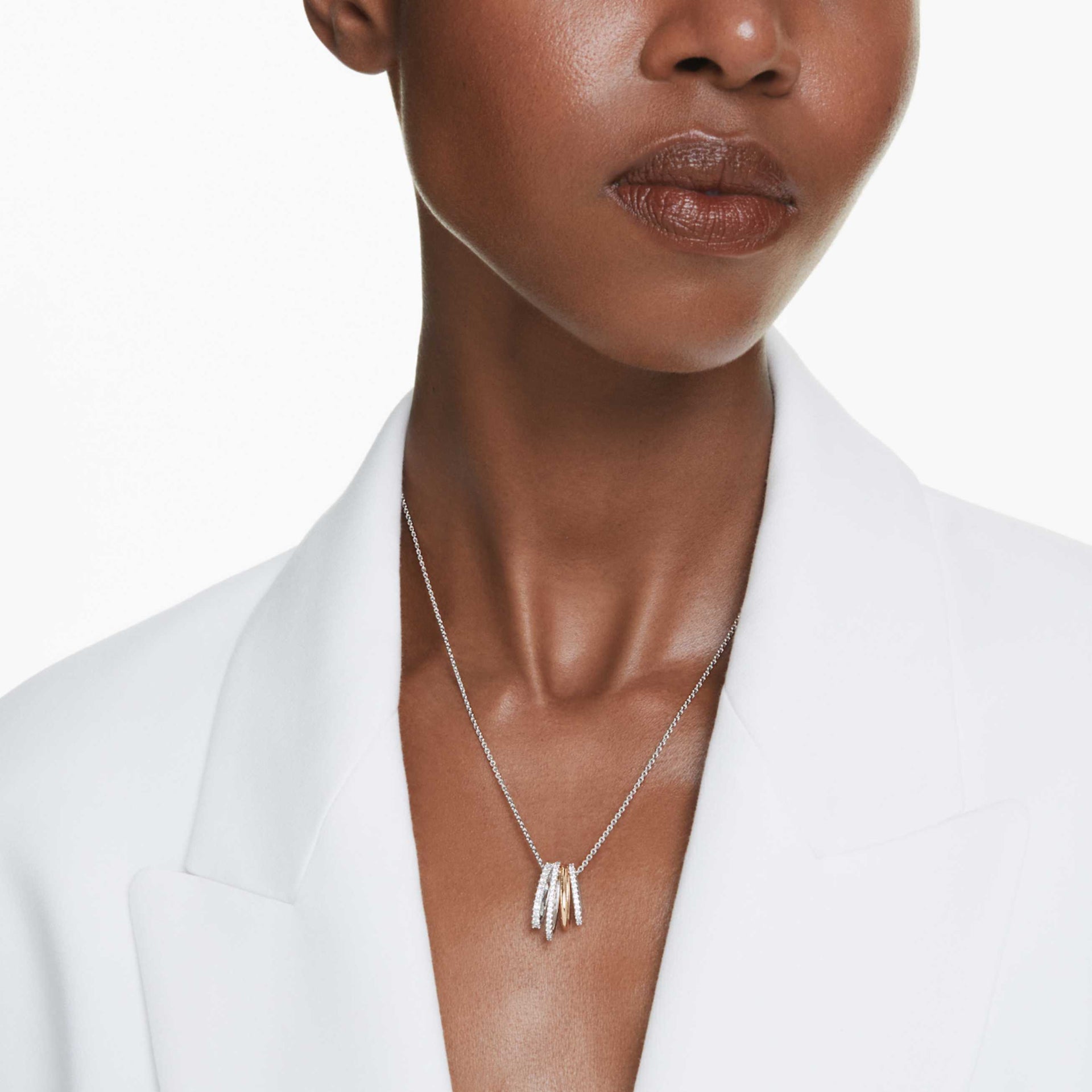 HYPERBOLA PENDANT MIXED CUTS WHITE MIXED METAL FINISH