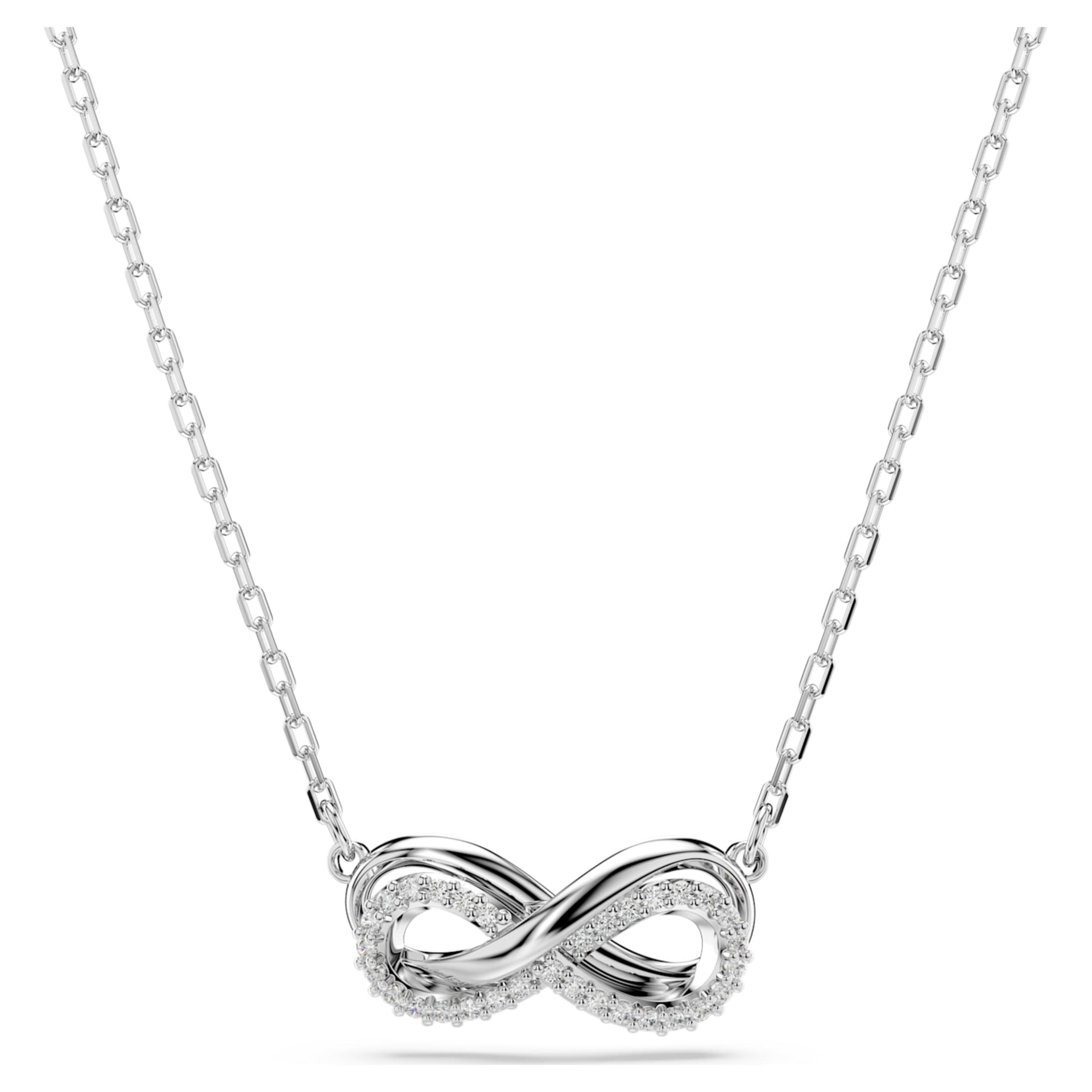 HYPERBOLA PENDANT PAVE INFINITY WHITE RHODIUM PLATED