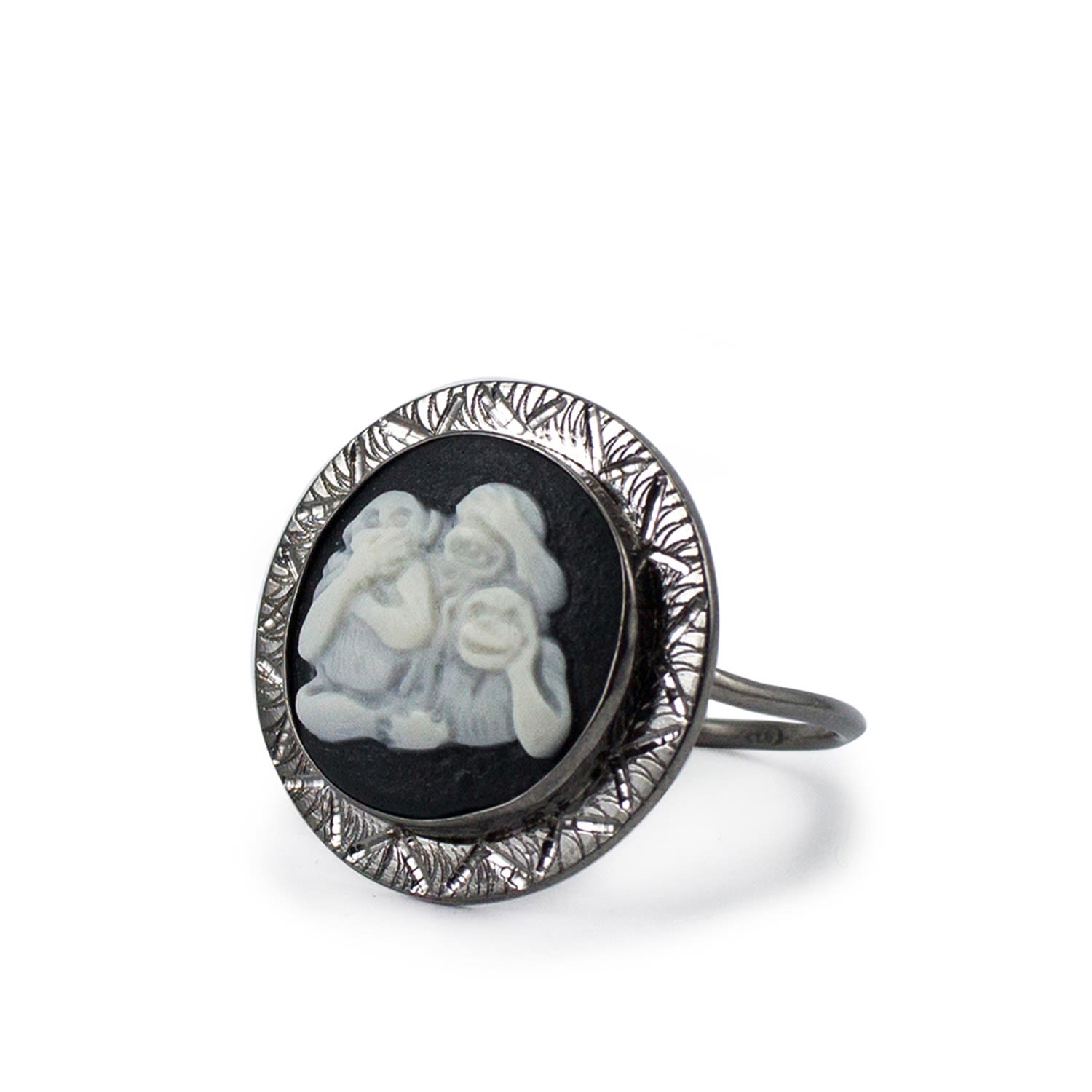 Three Wise Monkeys Cameo Ring
