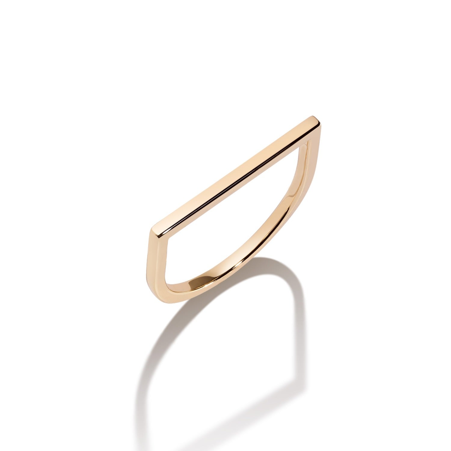 I Am Who I Am Ring - 18K Gold Vermeil Minimalist Geometric Rectangle Bar Ring