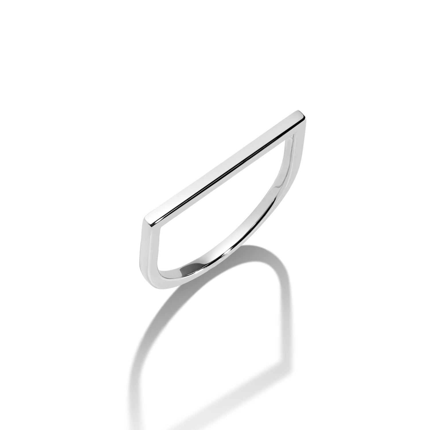 I Am Who I Am Ring - Sterling Silver Minimalist Geometric Rectangle Bar Ring