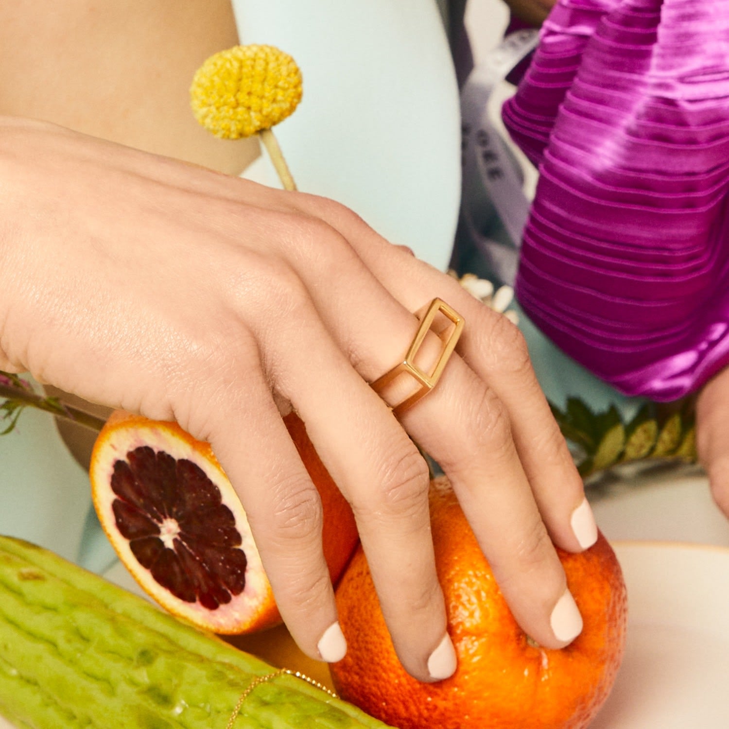 I Can & I Will Ring - 18K Gold Vermeil Double Square Statement Ring