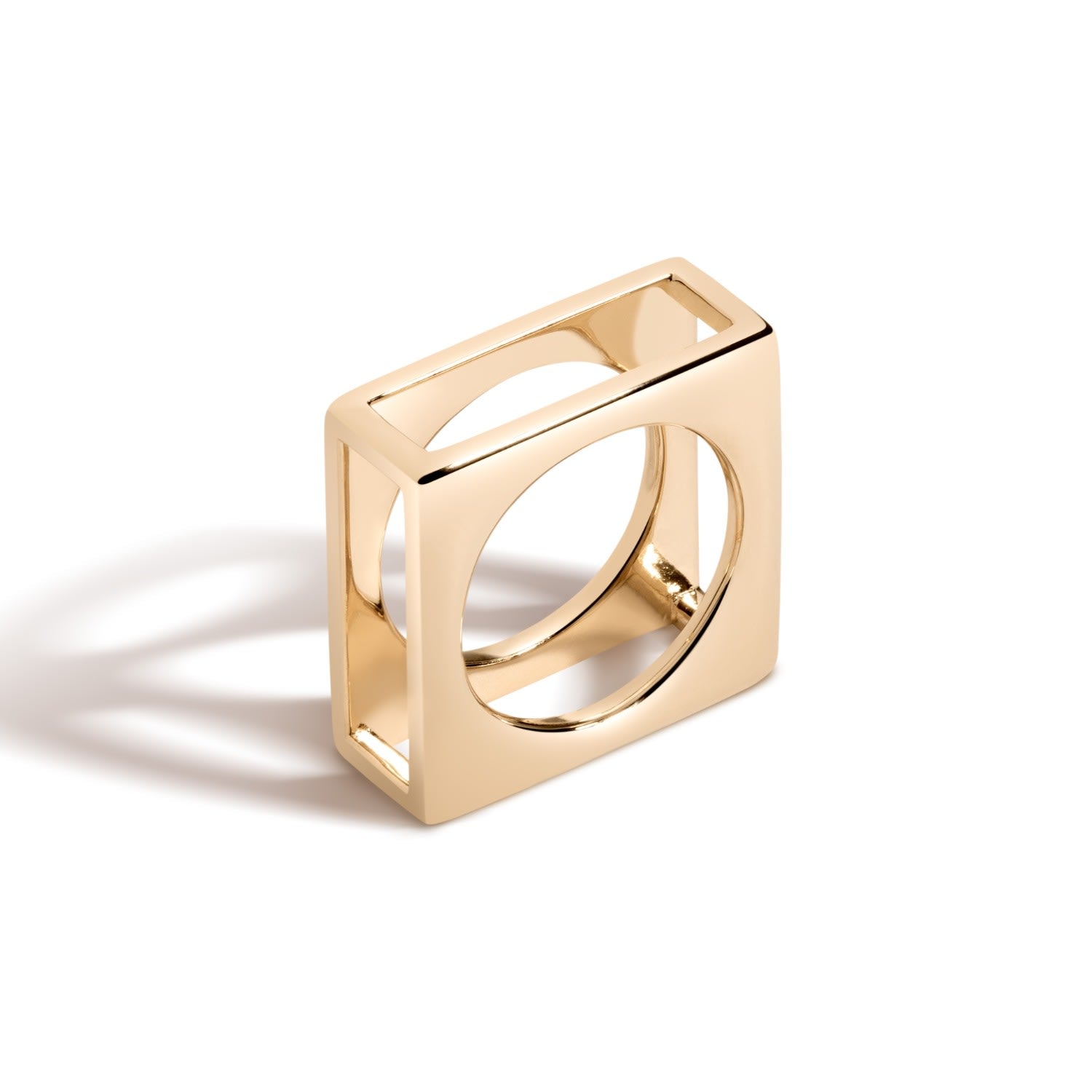 I Can & I Will Ring - 18K Gold Vermeil Double Square Statement Ring