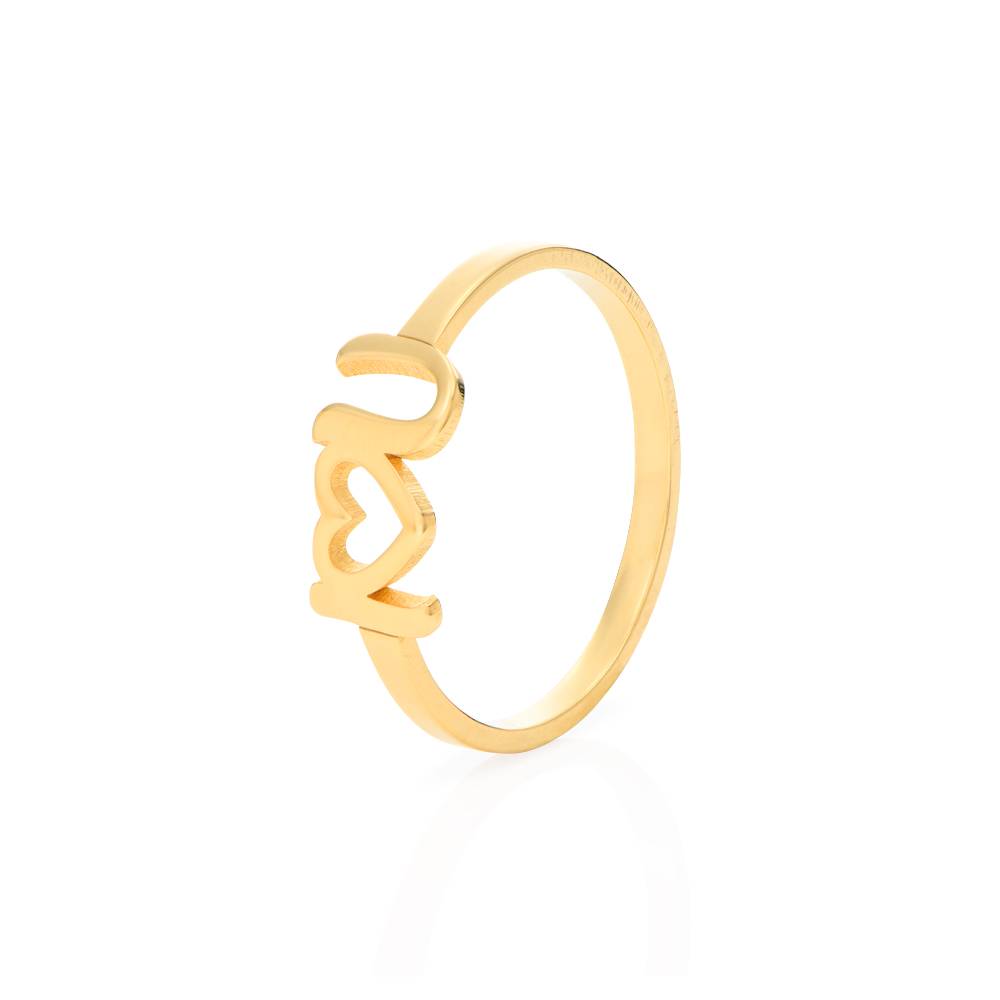 I Heart You Initial Ring in 18K Gold Vermeil