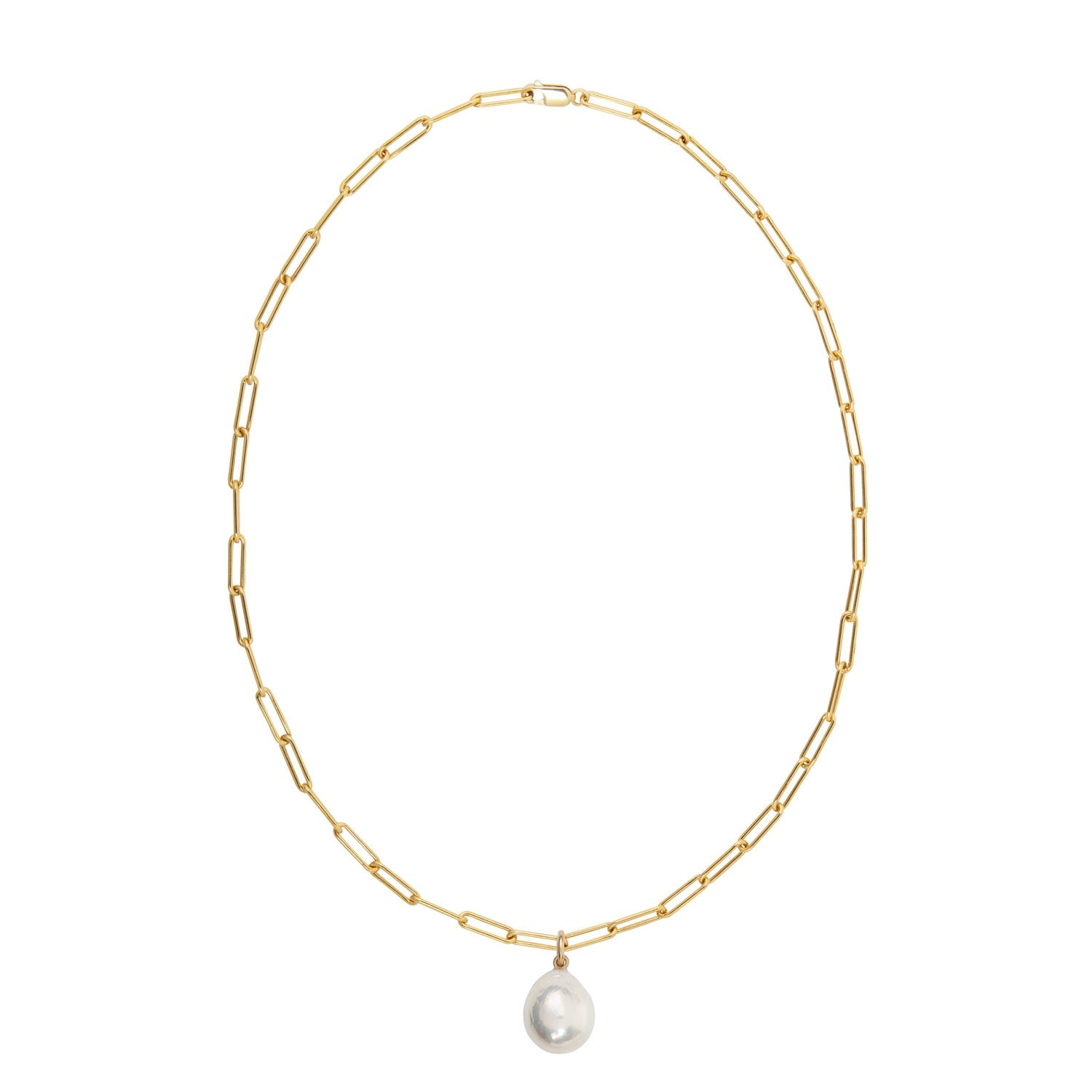 Aetia Baroque Pearl Chain Necklace - Gold