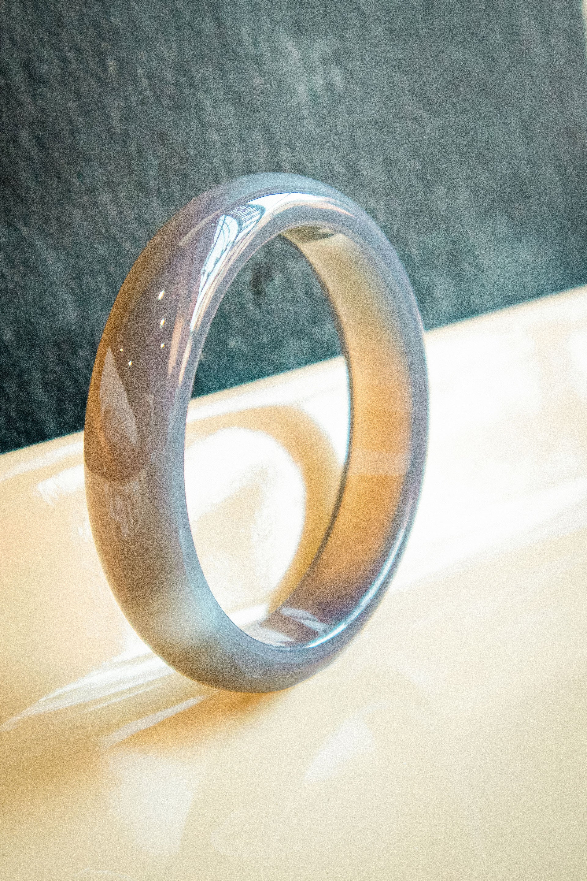 Moon Purple Jade Stone Bangle