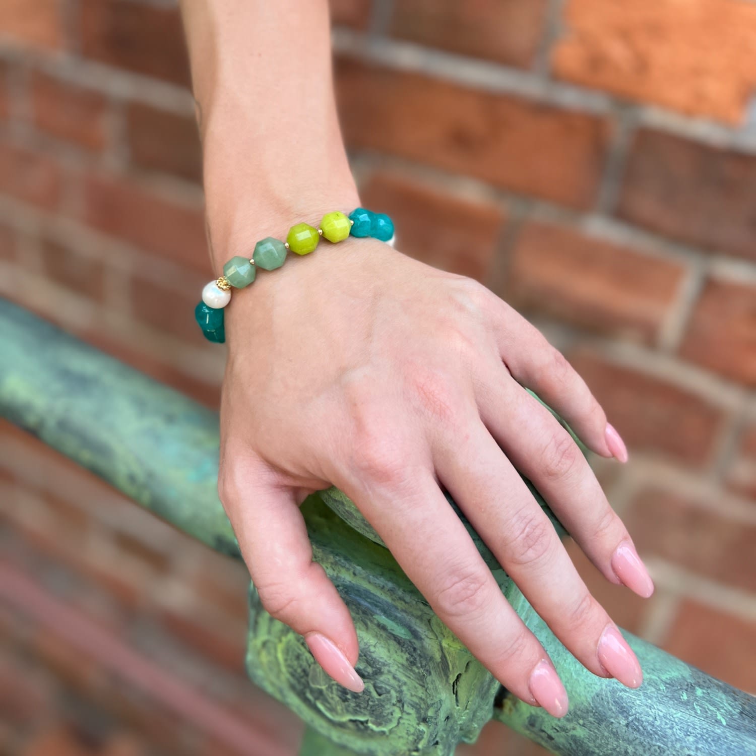 Candy Color Natural Jade Gemstone Adjustable Bracelet