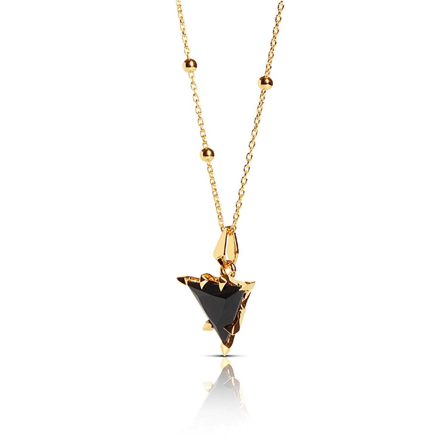 Trillion Pendant - Gold & Onyx
