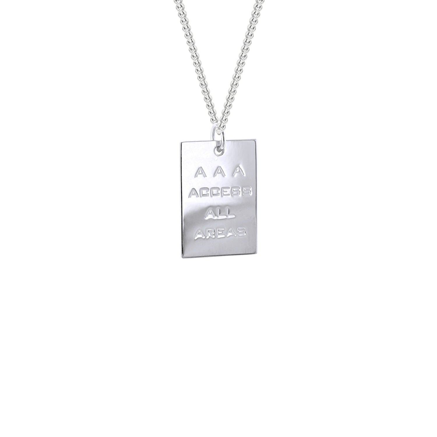 Access All Areas Pass Pendant Sterling Silver